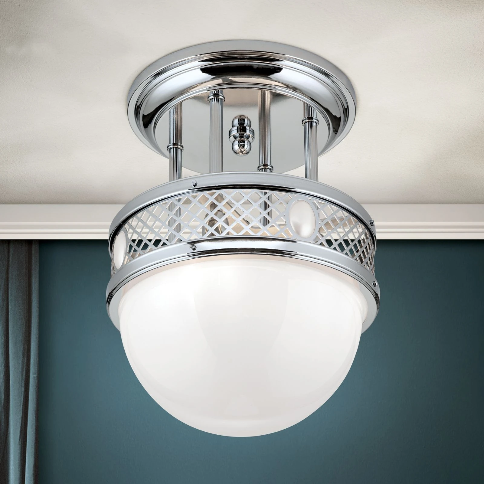 Viseća plafonska lampa ALT WIEN, 4 izvora svetla, 33 cm, sjajni nikl - 2