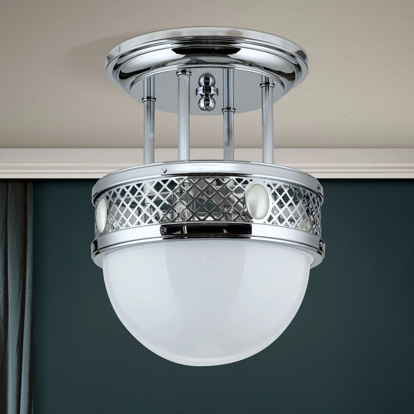 Viseća plafonska lampa ALT WIEN, 4 izvora svetla, 33 cm, sjajni nikl - 3