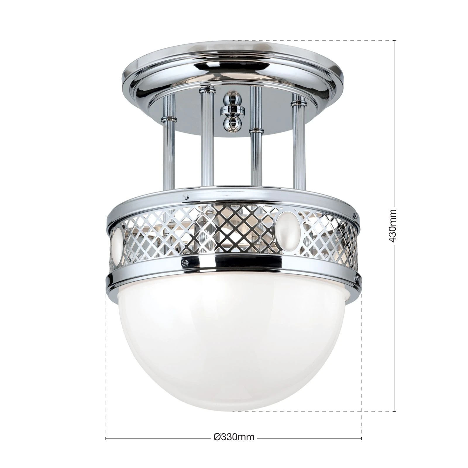 Viseća plafonska lampa ALT WIEN, 4 izvora svetla, 33 cm, sjajni nikl - 7