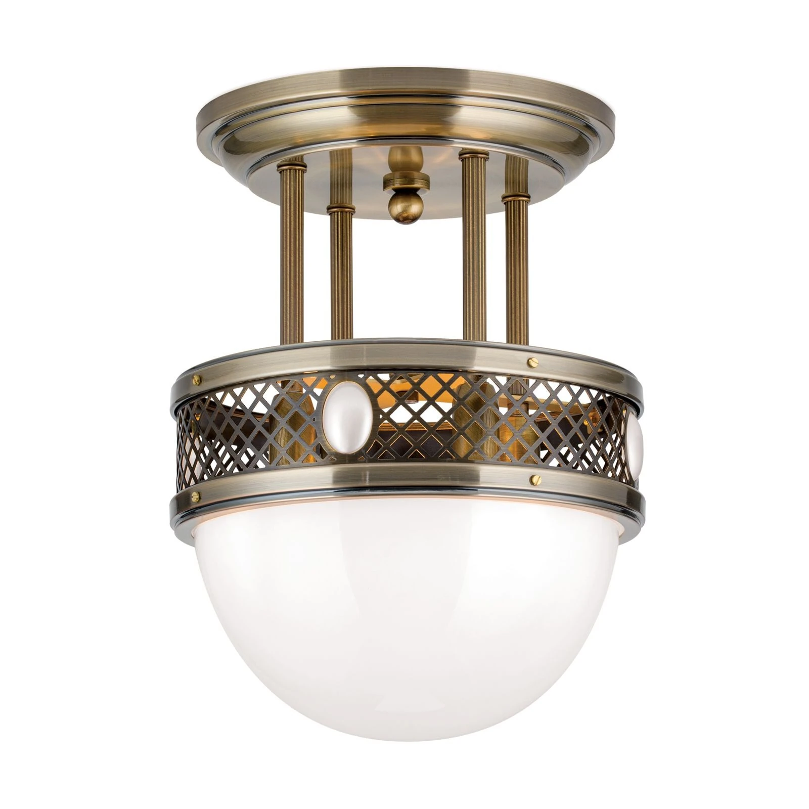 Plafonska lampa sa kratkim vešanjem ALT WIEN, antik mesing, 33 cm - 4