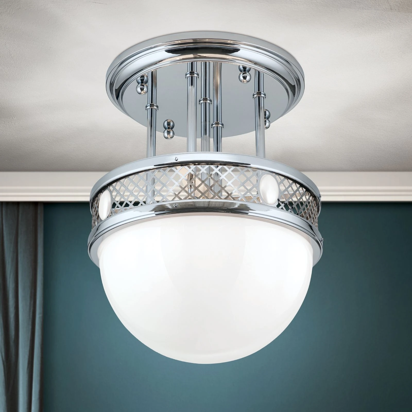 Viseća plafonska lampa ALT WIEN, 5 izvora svetla, 46 cm, sjajni nikl - 2