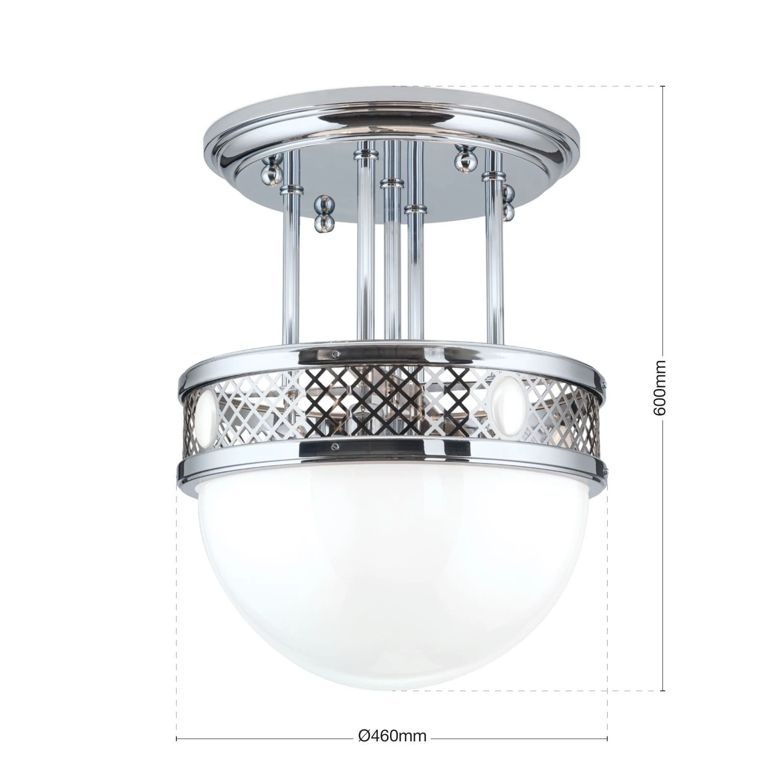 Viseća plafonska lampa ALT WIEN, 5 izvora svetla, 46 cm, sjajni nikl - 7