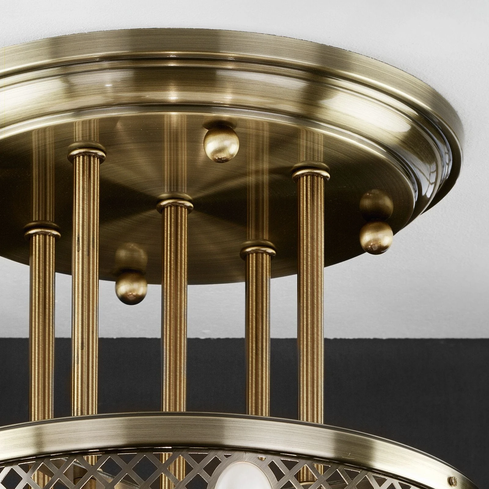 Plafonska lampa sa kratkim vešanjem Alt Wien, antik mesing, 46 cm - 4