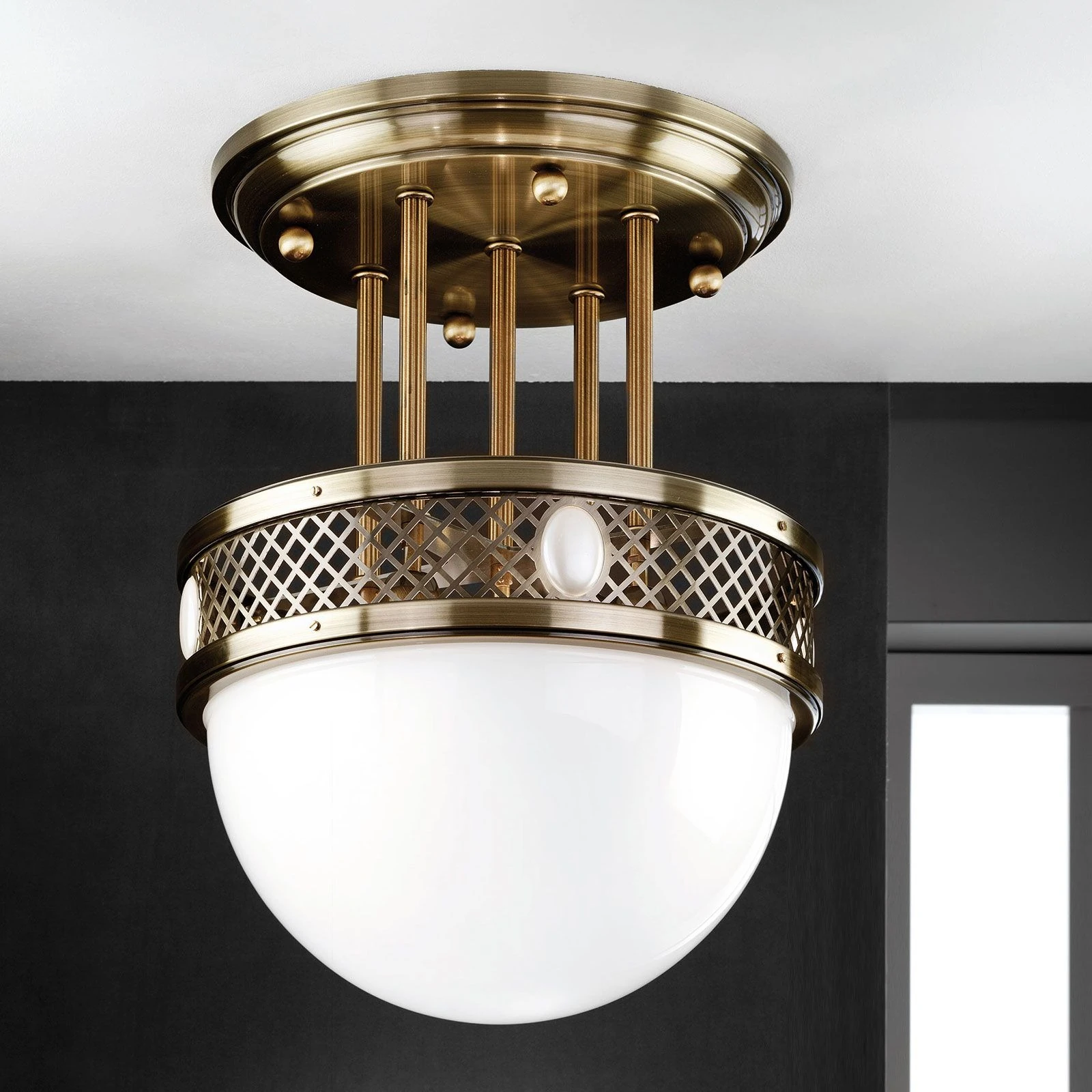 Plafonska lampa sa kratkim vešanjem Alt Wien, antik mesing, 46 cm - 5