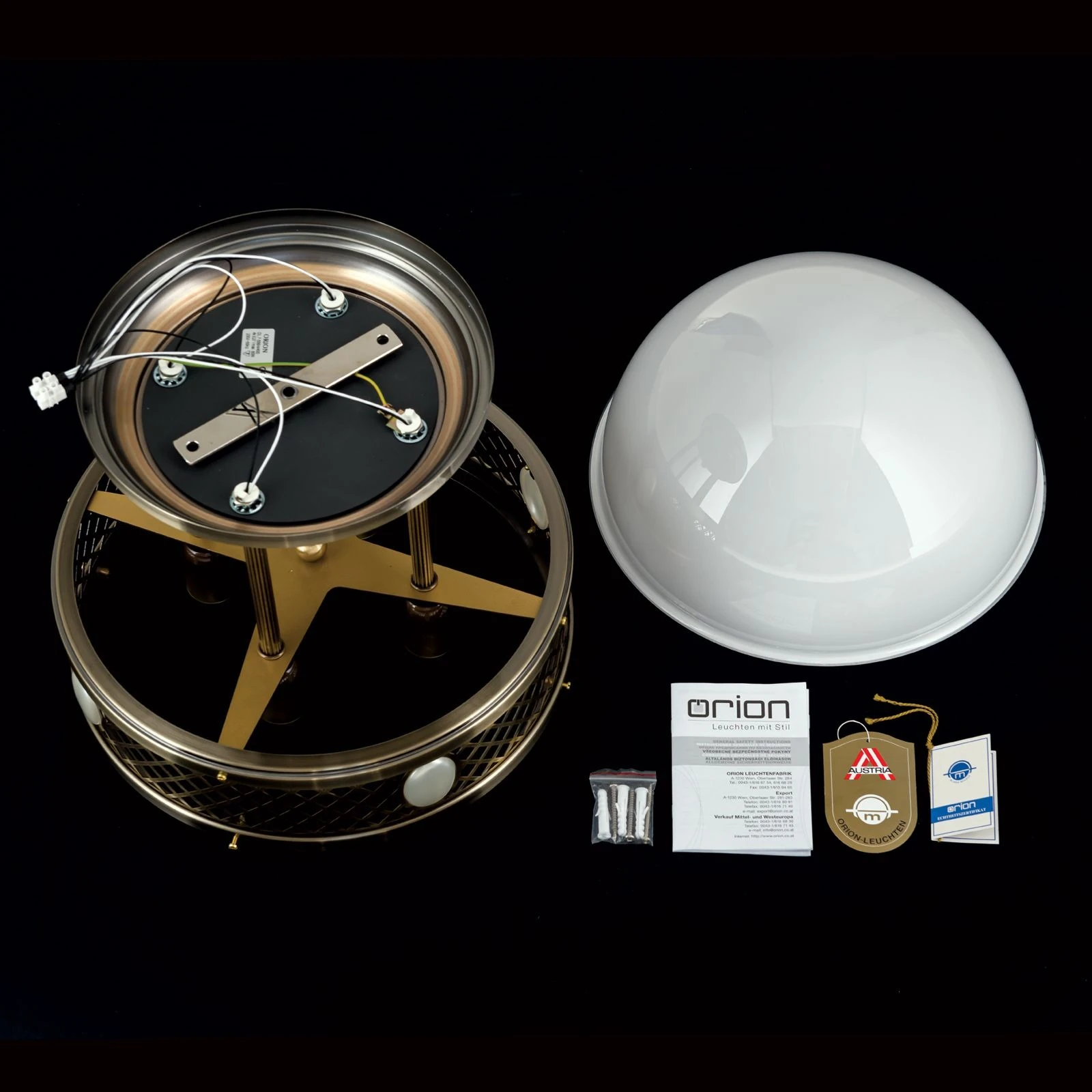 Plafonska lampa sa kratkim vešanjem ALT WIEN, antik mesing, 40 cm - 8