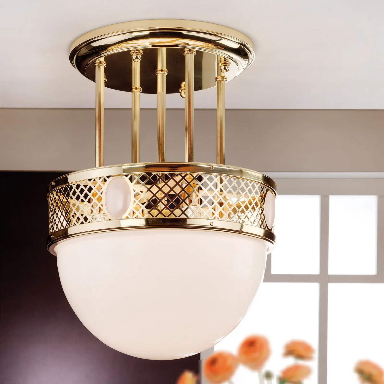 Viseća plafonska lampa ALT WIEN, sjajni mesing, 53 cm