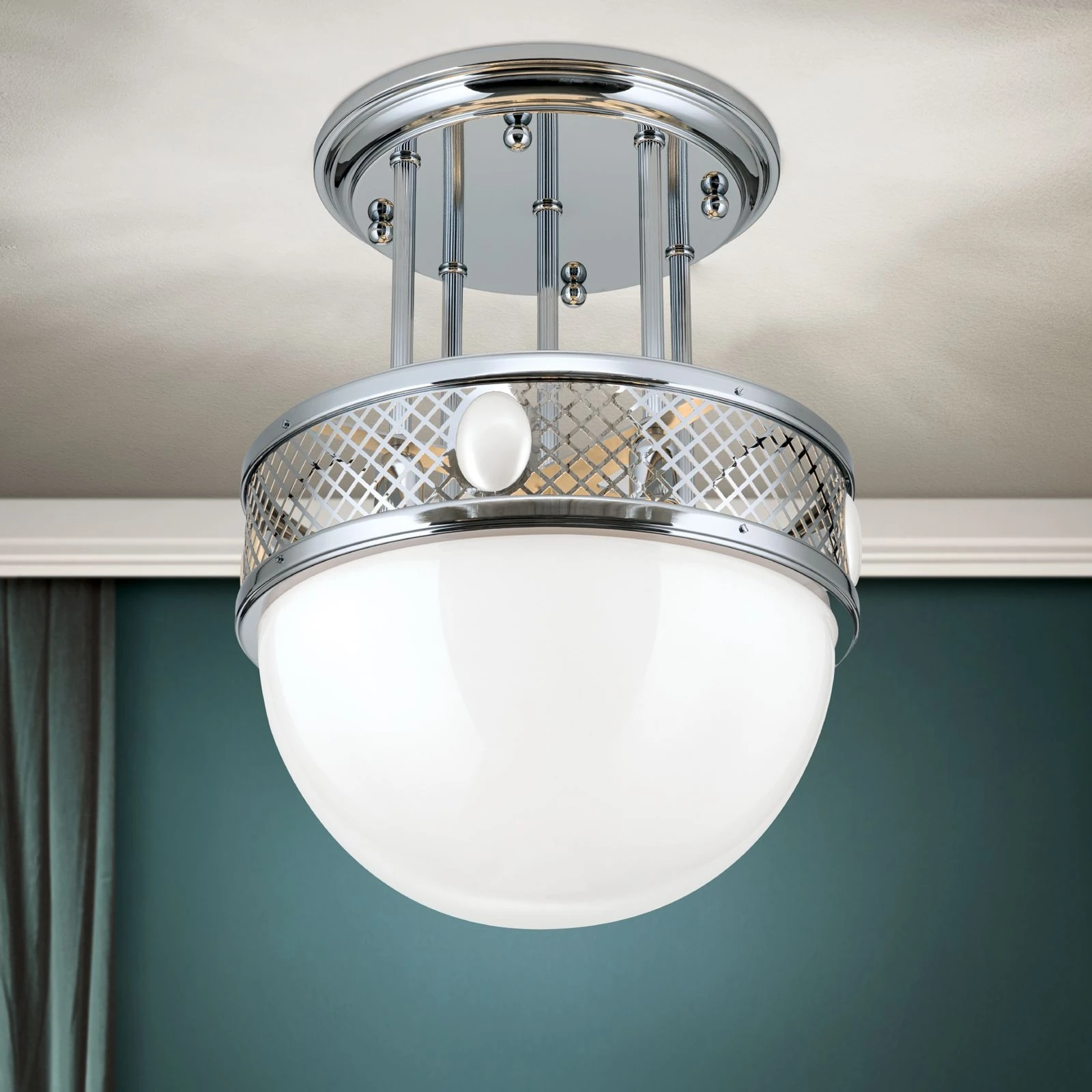 Viseća plafonska lampa ALT WIEN, 9 izvora svetla, 53 cm, sjajni nikl - 2