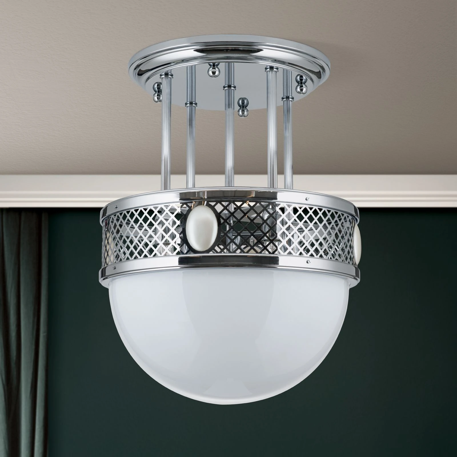 Viseća plafonska lampa ALT WIEN, 9 izvora svetla, 53 cm, sjajni nikl - 3