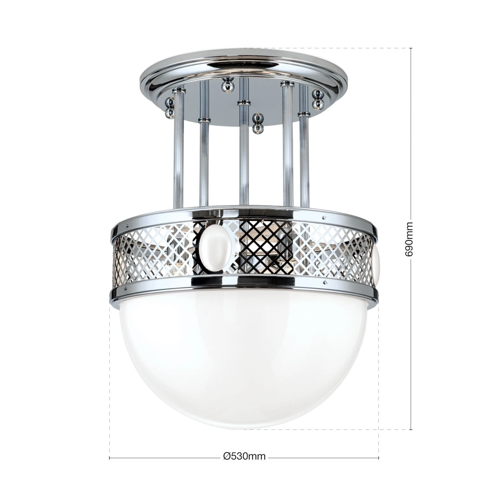 Viseća plafonska lampa ALT WIEN, 9 izvora svetla, 53 cm, sjajni nikl - 7