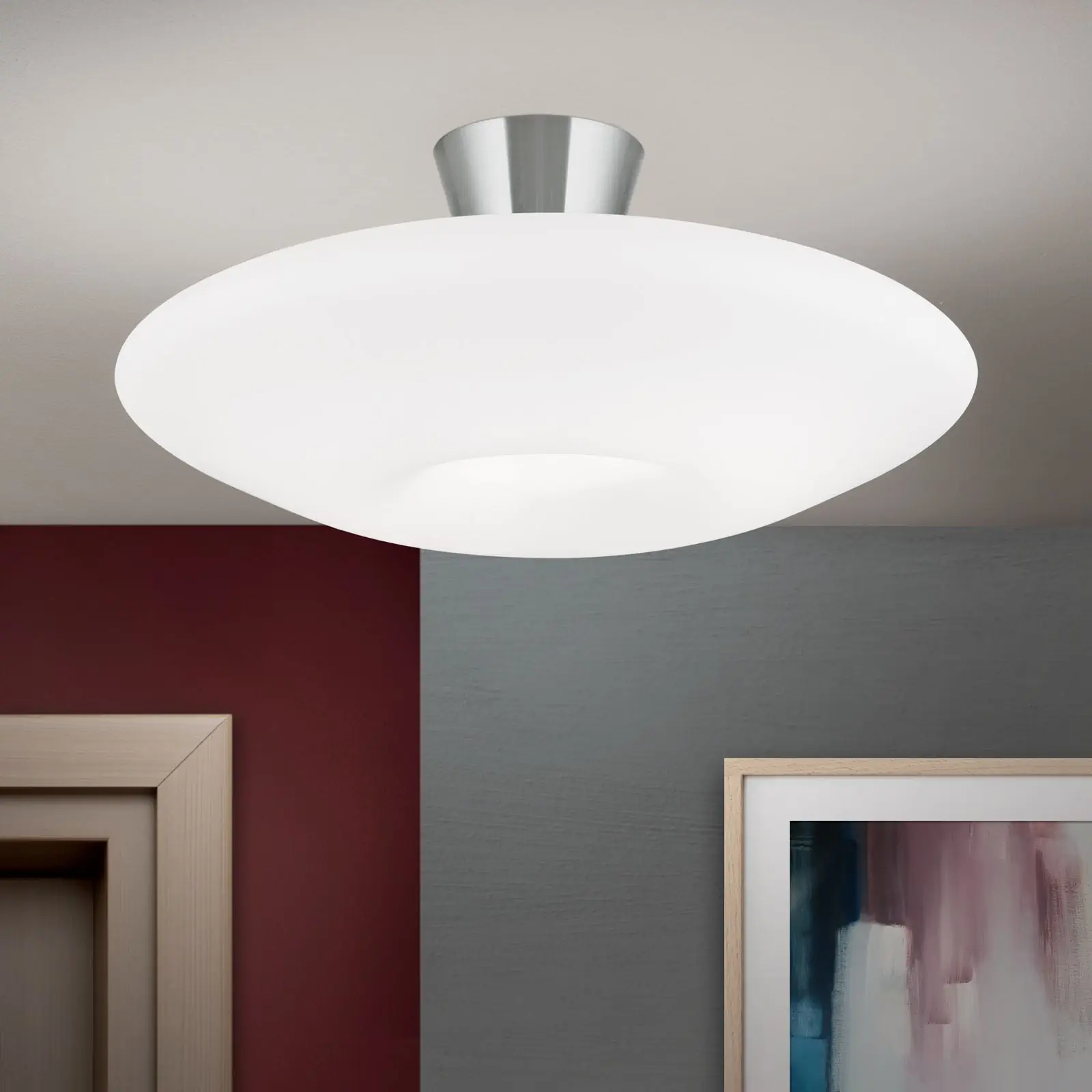 Plafonska lampa BLANC, opal, sa 2 izvora svetla - 1