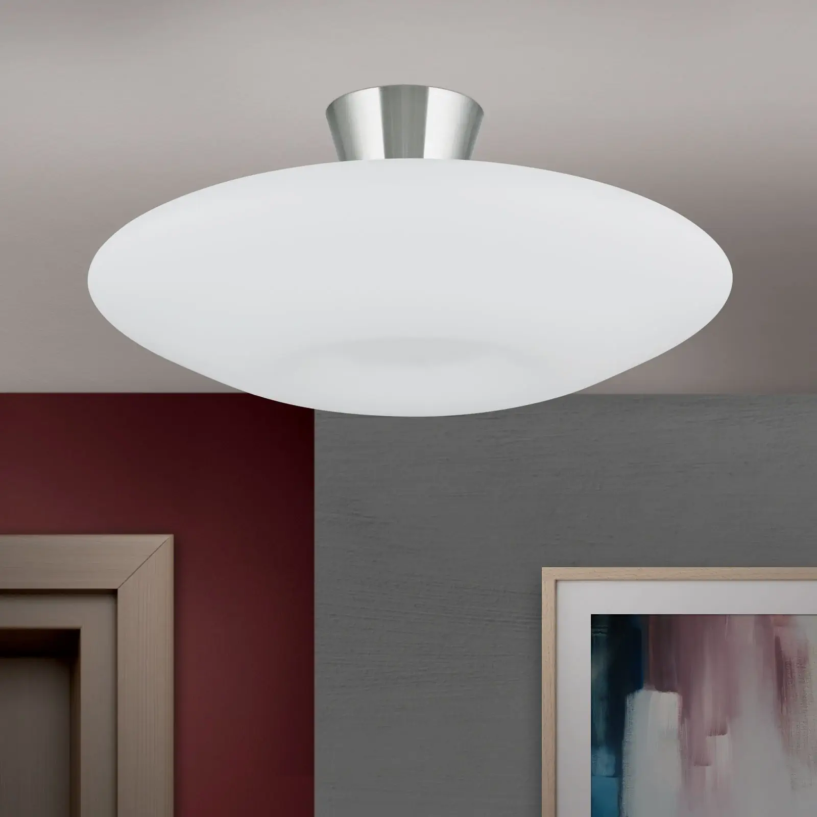 Plafonska lampa BLANC, opal, sa 2 izvora svetla - 3