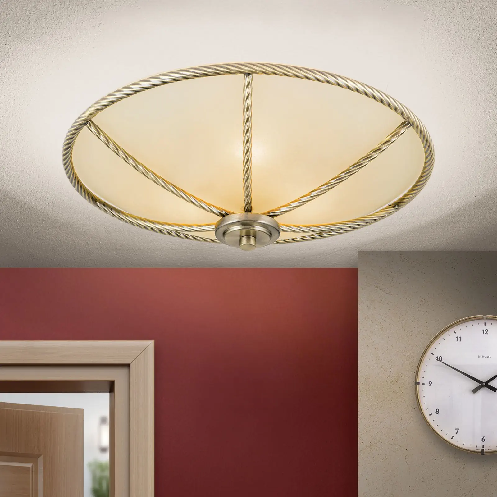 Plafonska lampa MAURO, patina, Ø 42 cm - 1