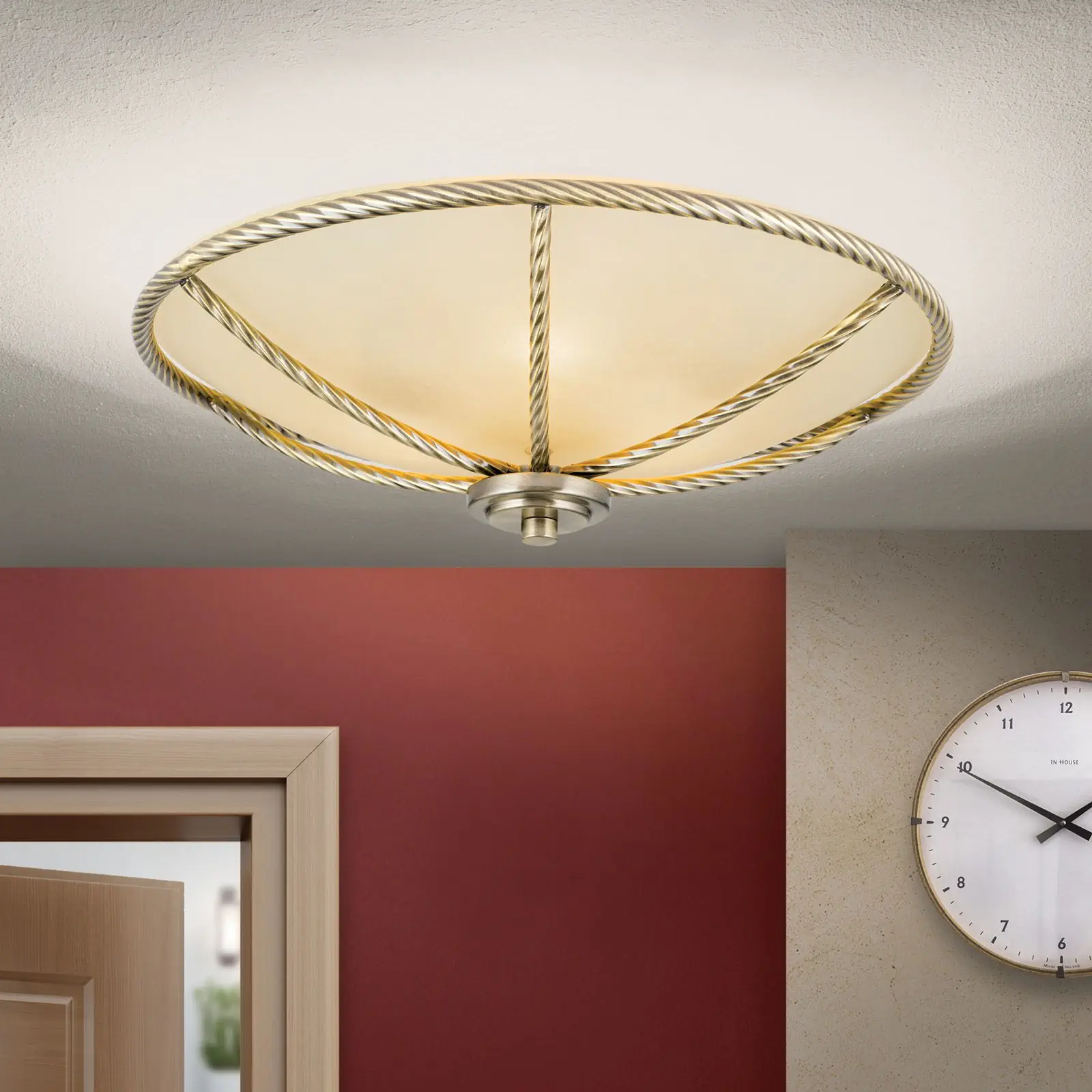 Plafonska lampa MAURO, patina, Ø 42 cm - 2