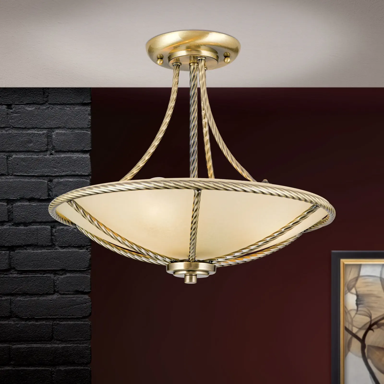 Viseća plafonska lampa MAURO, patina, 42 cm - 2