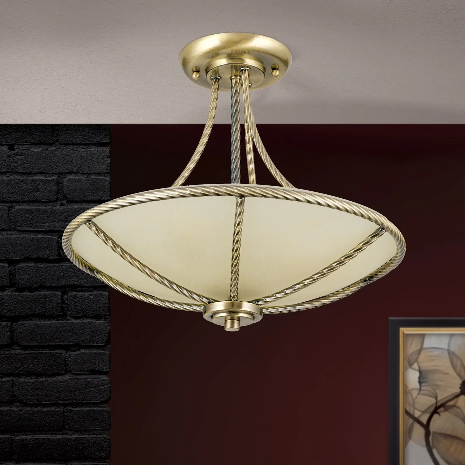 Viseća plafonska lampa MAURO, patina, 42 cm - 3