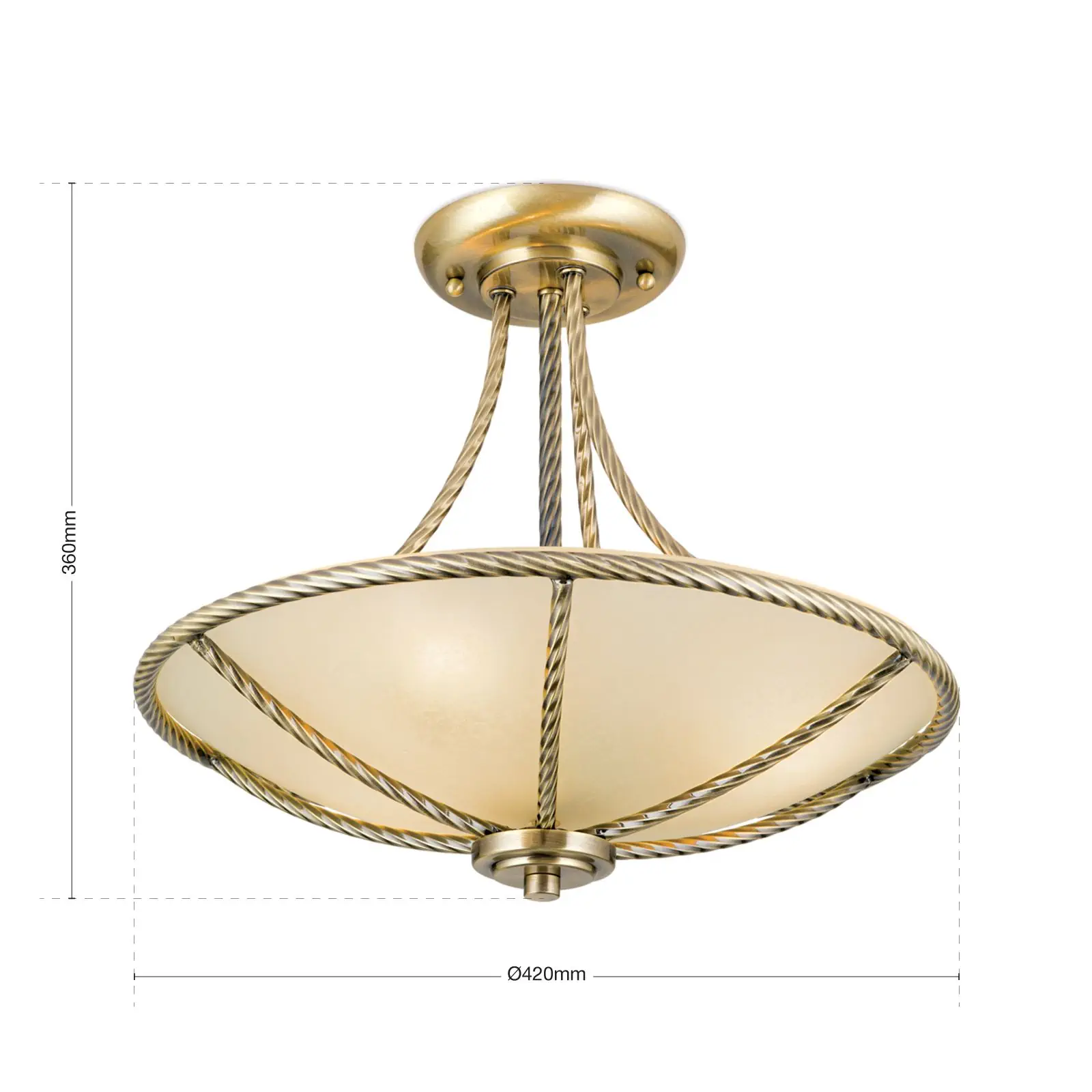 Viseća plafonska lampa MAURO, patina, 42 cm - 7