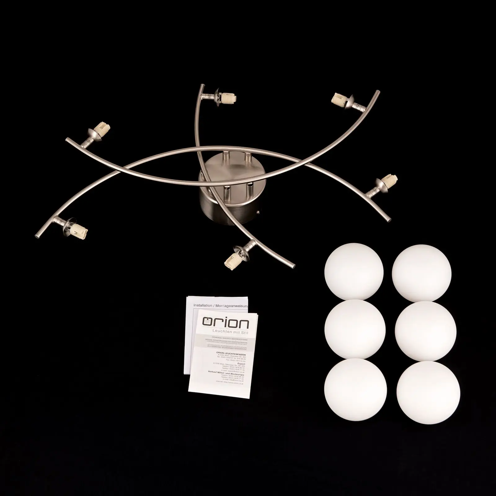 Plafonska lampa SANTI, 6 izvora svetla, satinirana - 8