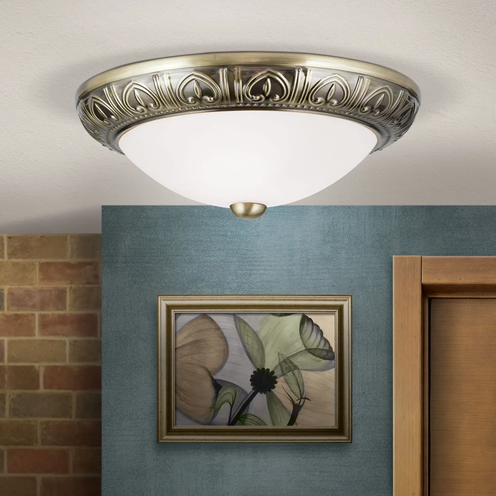 Plafonska lampa PANKOK, bronza, Ø 28 cm - 1