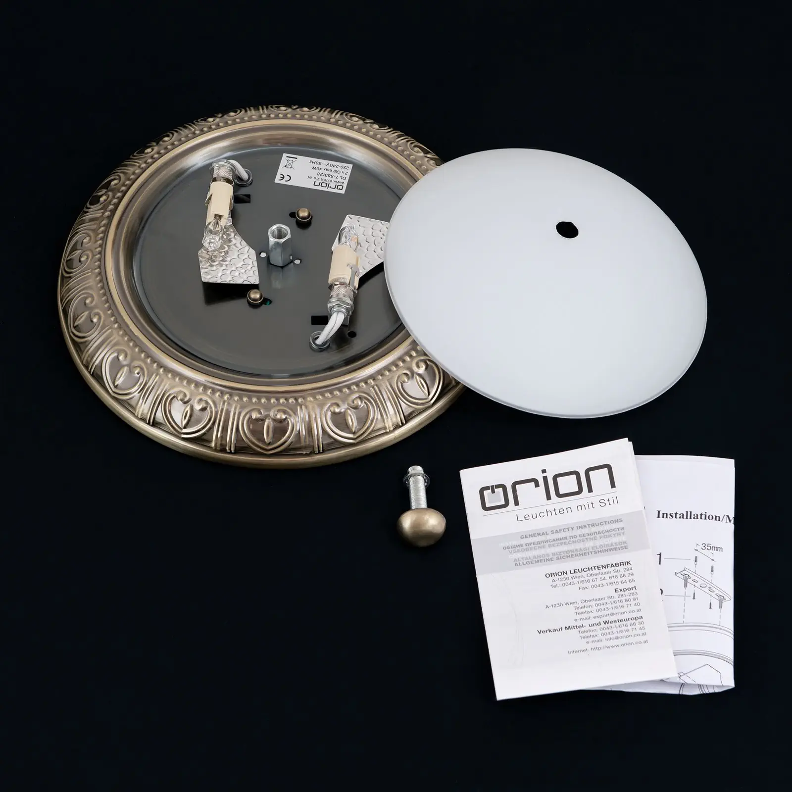 Plafonska lampa PANKOK, bronza, Ø 28 cm - 8