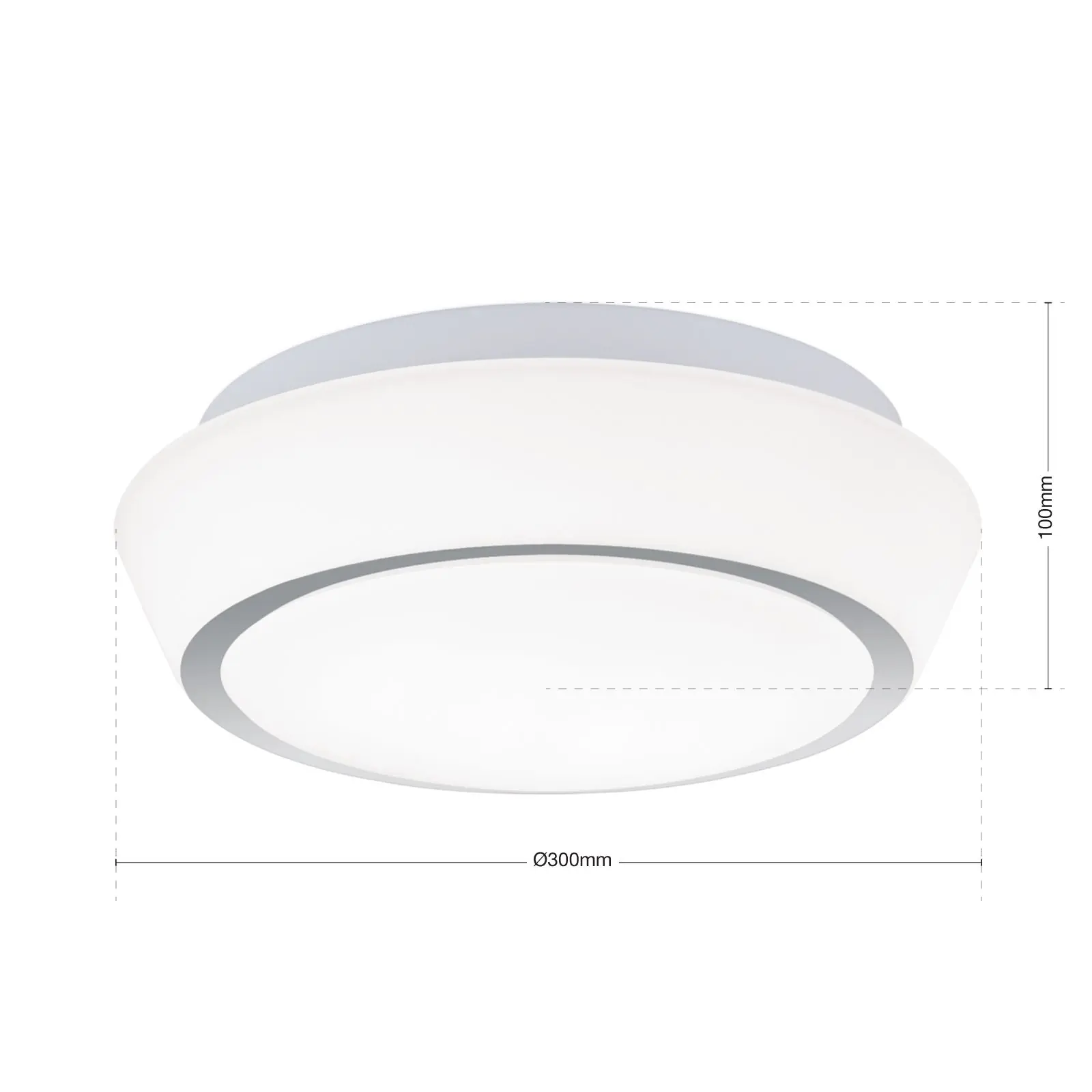 Plafonska lampa TENA, hrom–bela, Ø 30 cm - 7