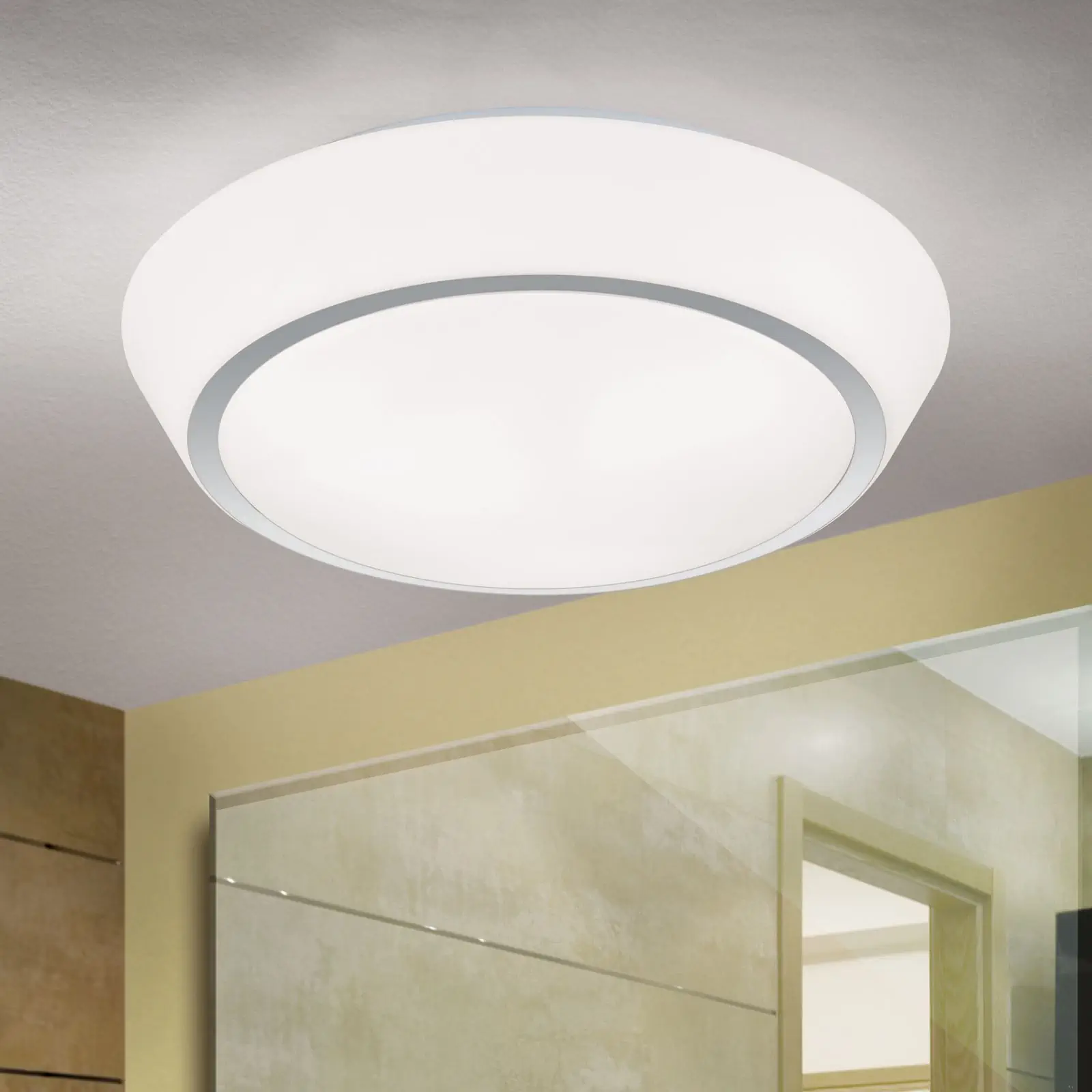 Plafonska lampa TENA, belo–hromirana, Ø 38 cm - 2