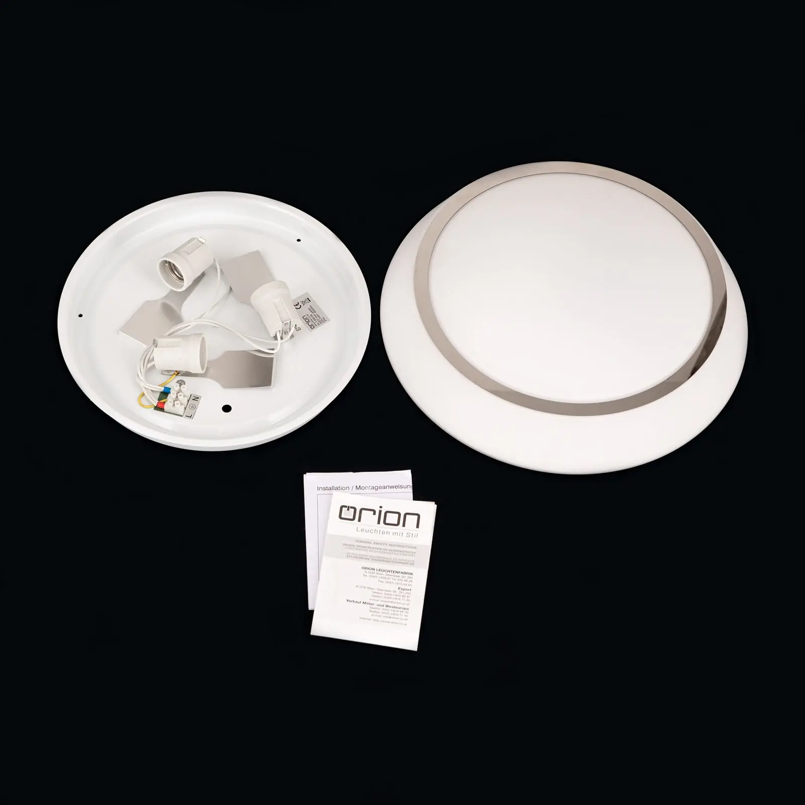 Plafonska lampa TENA, belo–hromirana, Ø 38 cm - 8