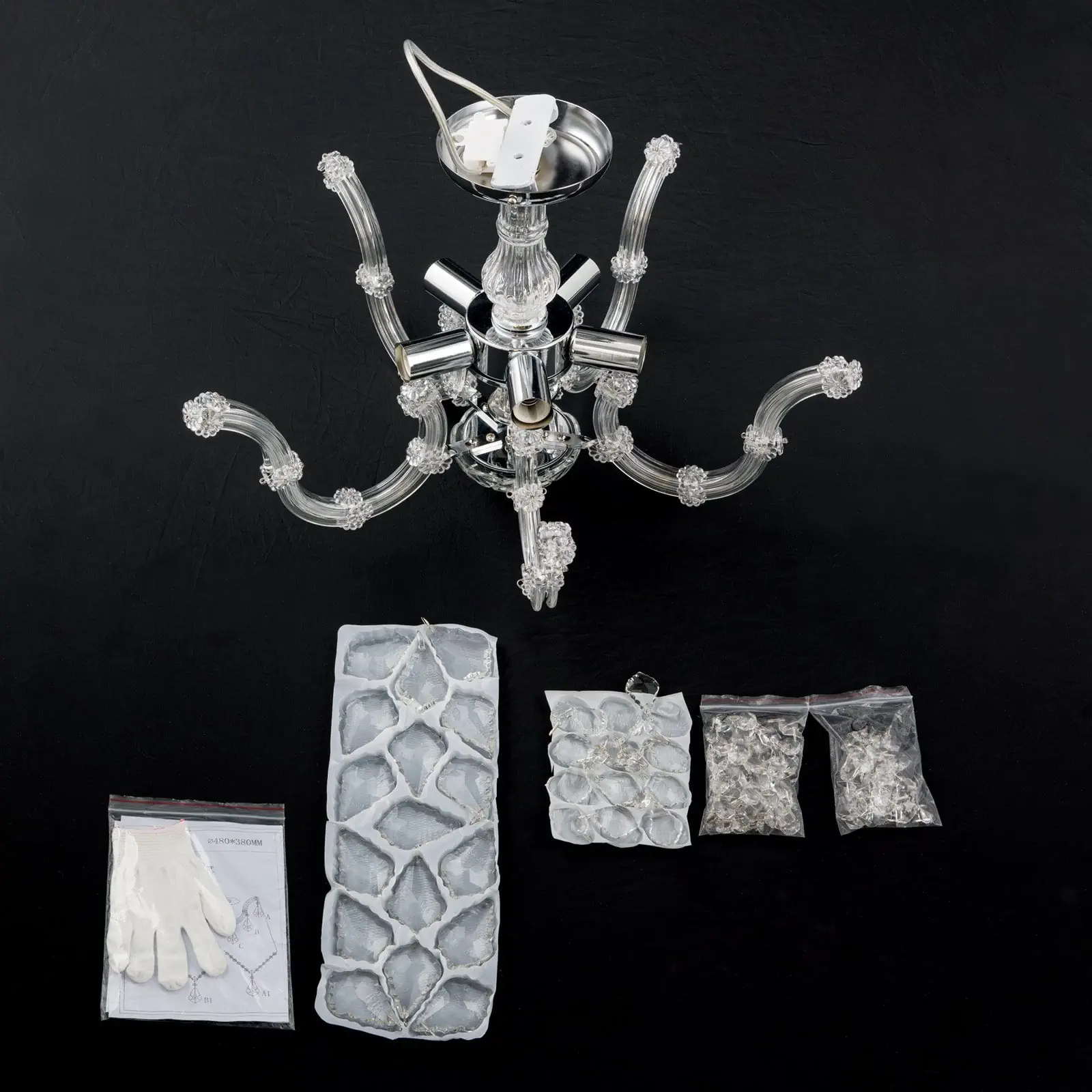 Plafonska lampa THERESA, 5 izvora svetla, zlato - 8