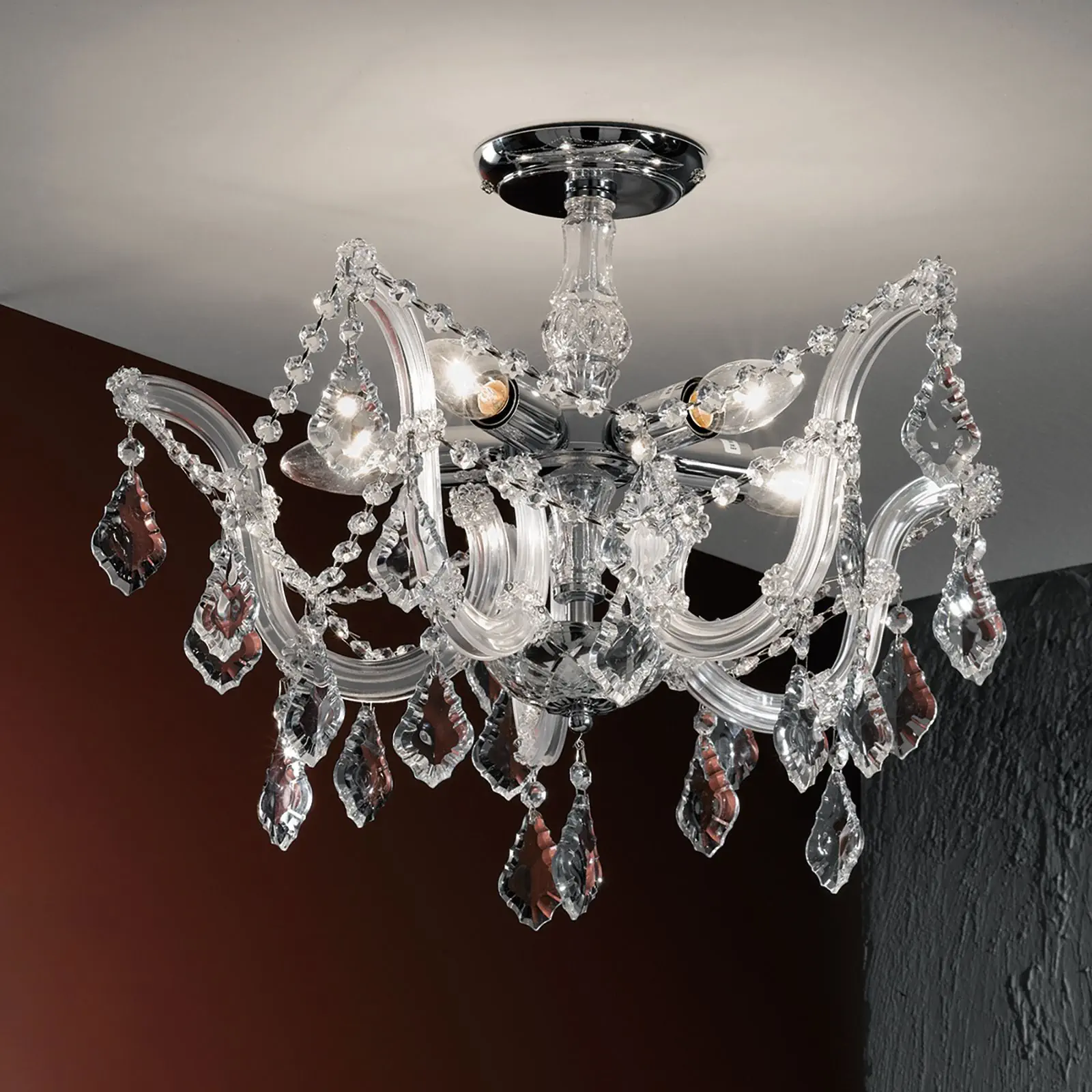 Plafonska lampa THERESA, 5 izvora svetla, zlato - 9