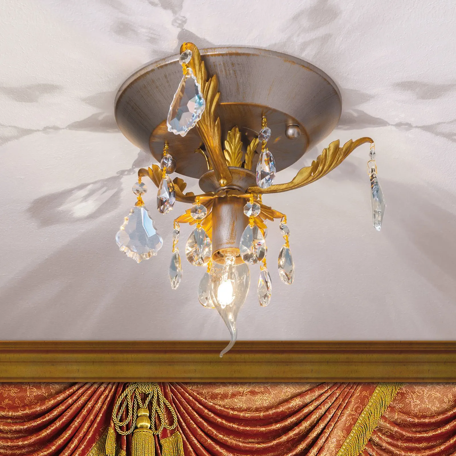 Plafonska lampa MIRAMARE, srebrno-zlatna, sa 1 izvorom svetla - 1