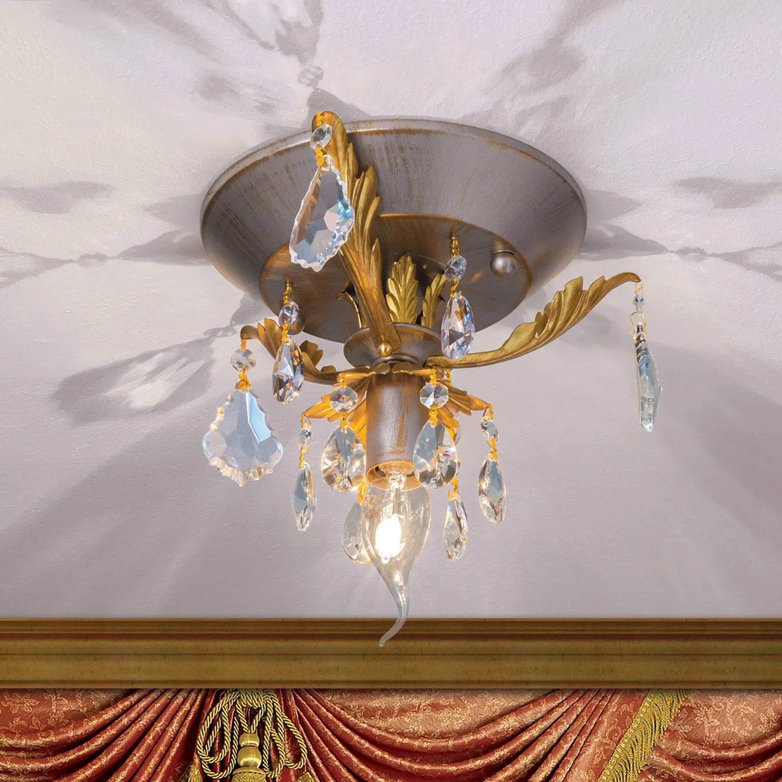 Plafonska lampa MIRAMARE, srebrno-zlatna, sa 1 izvorom svetla - 6