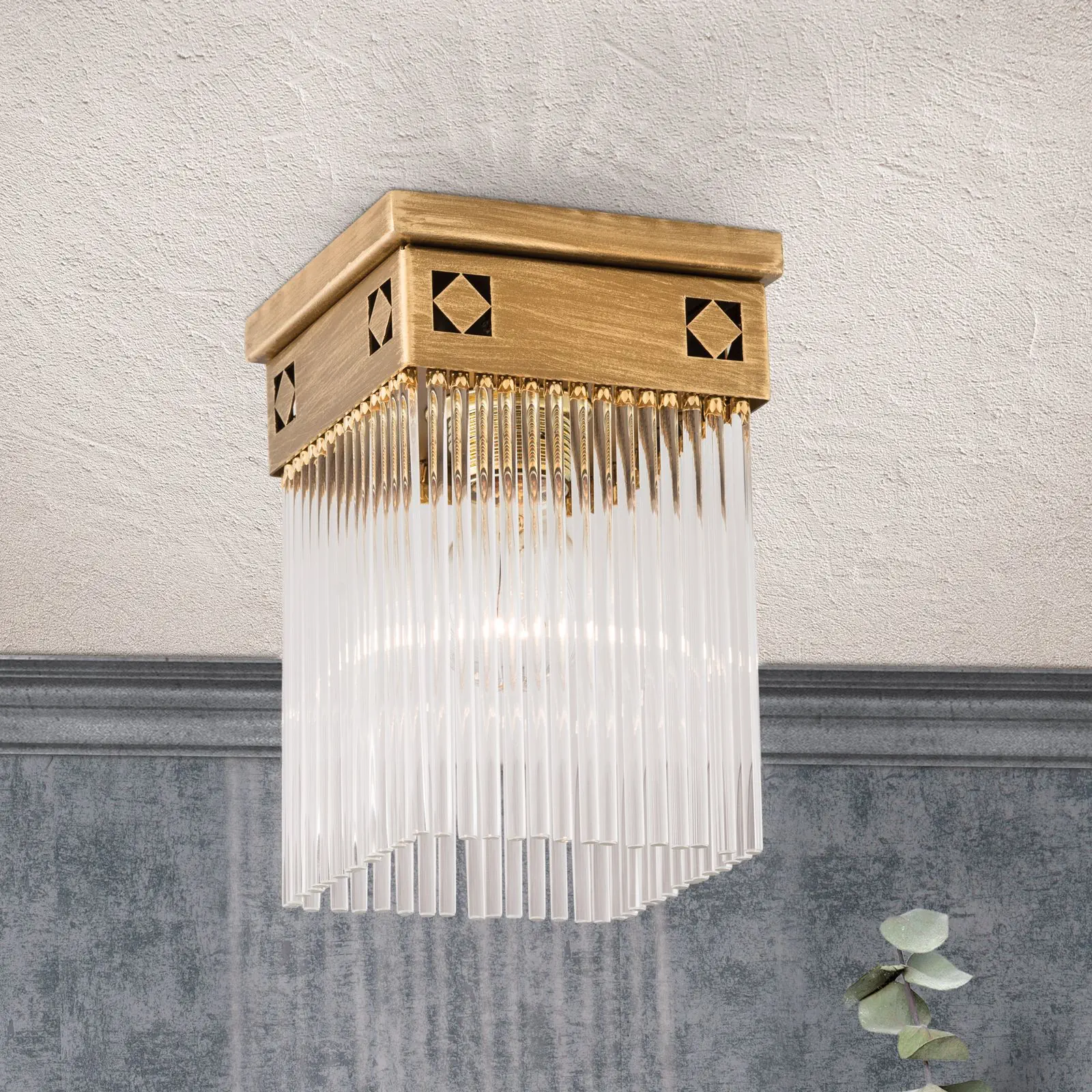 Plafonska lampa ART QUATRO, antik bronza, sa 1 izvorom svetla - 1