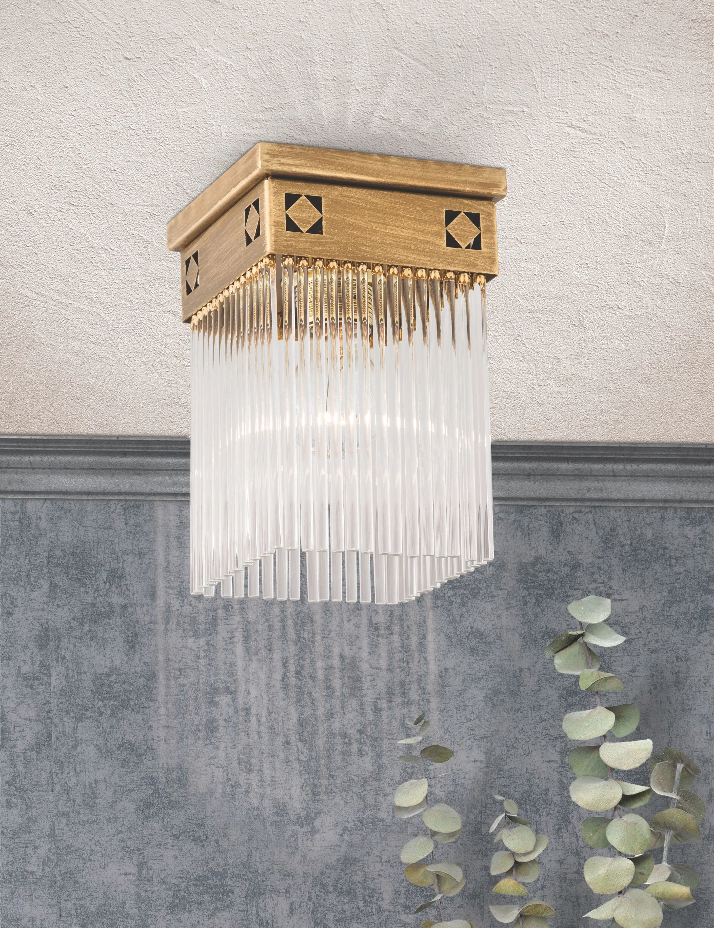 Plafonska lampa ART QUATRO, antik bronza, sa 1 izvorom svetla - 4