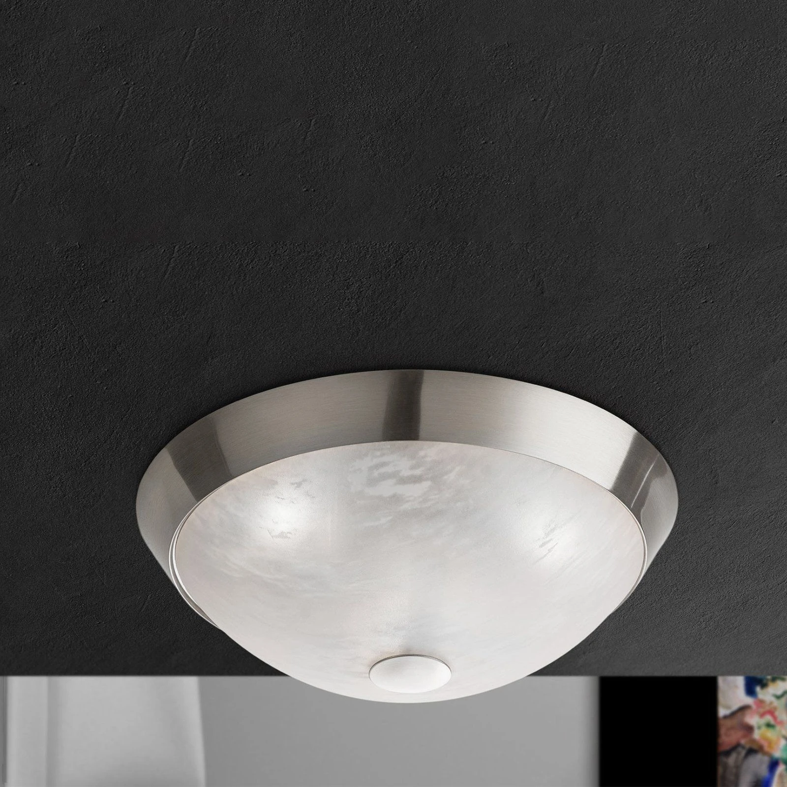 Plafonska lampa FRANO, saten hrom, Ø 34 cm - 2