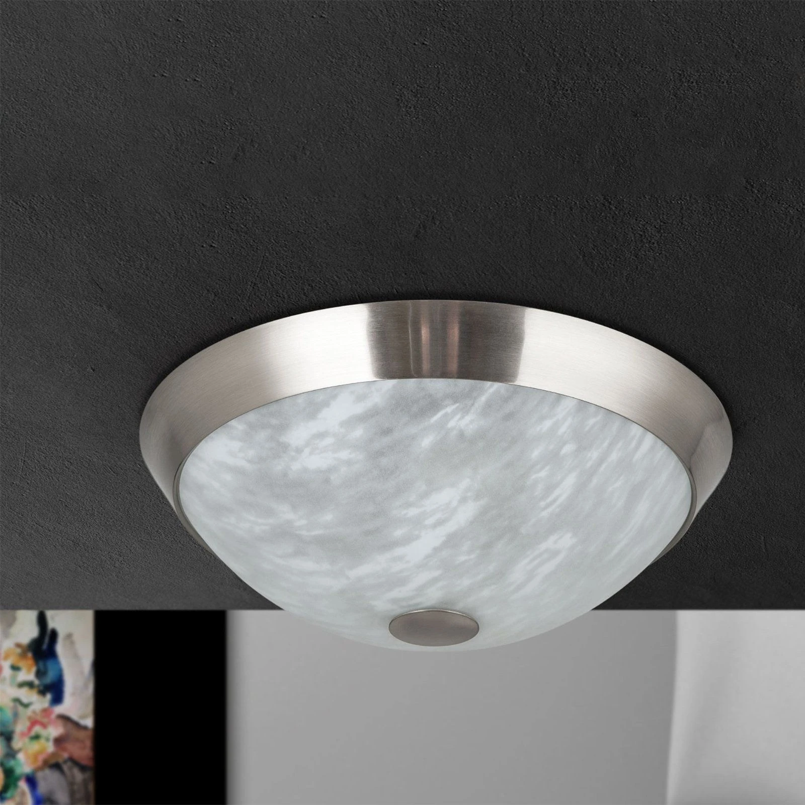 Plafonska lampa FRANO, saten hrom, Ø 34 cm - 3