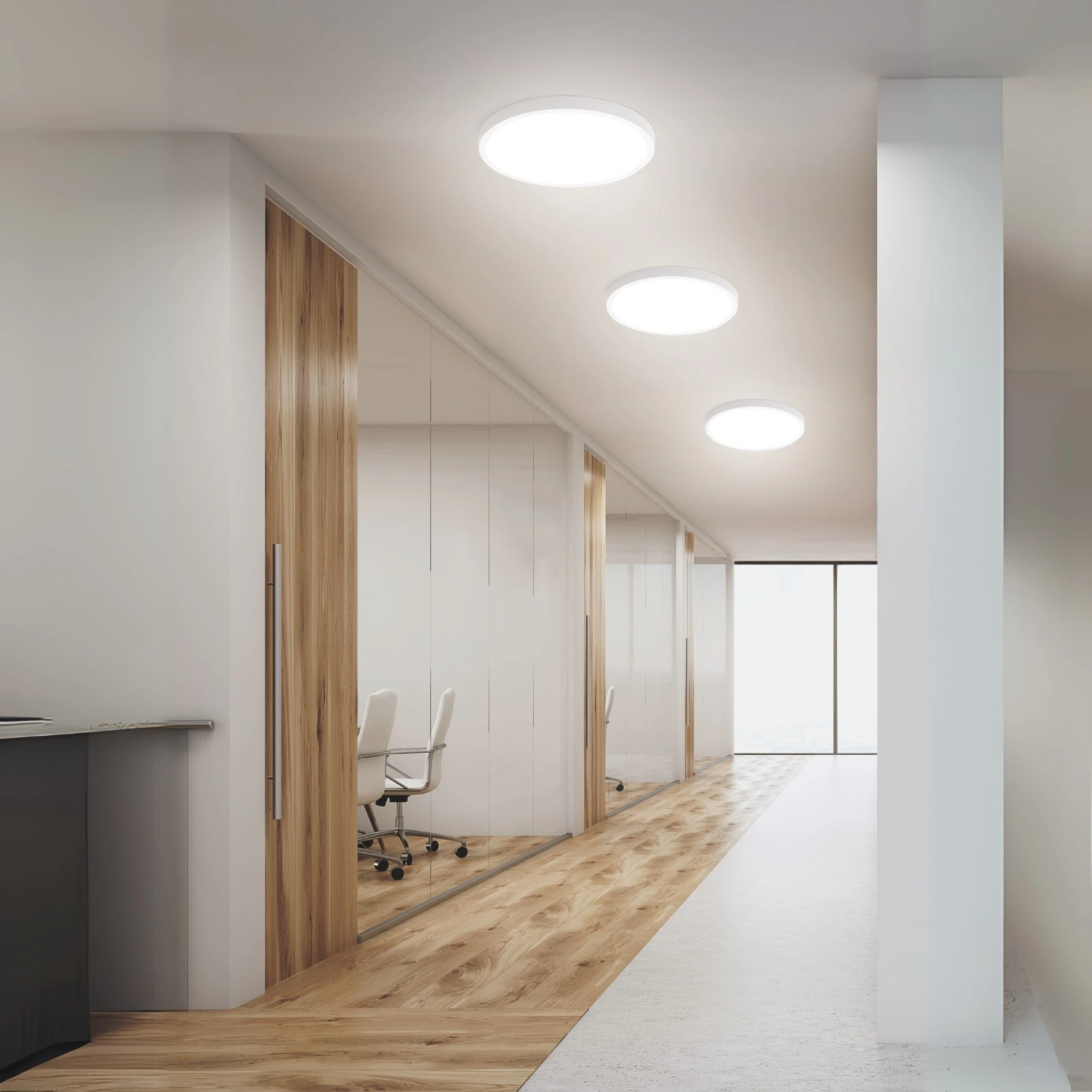 LED plafonska lampa LERO, okrugla, 30 cm, bela - 8