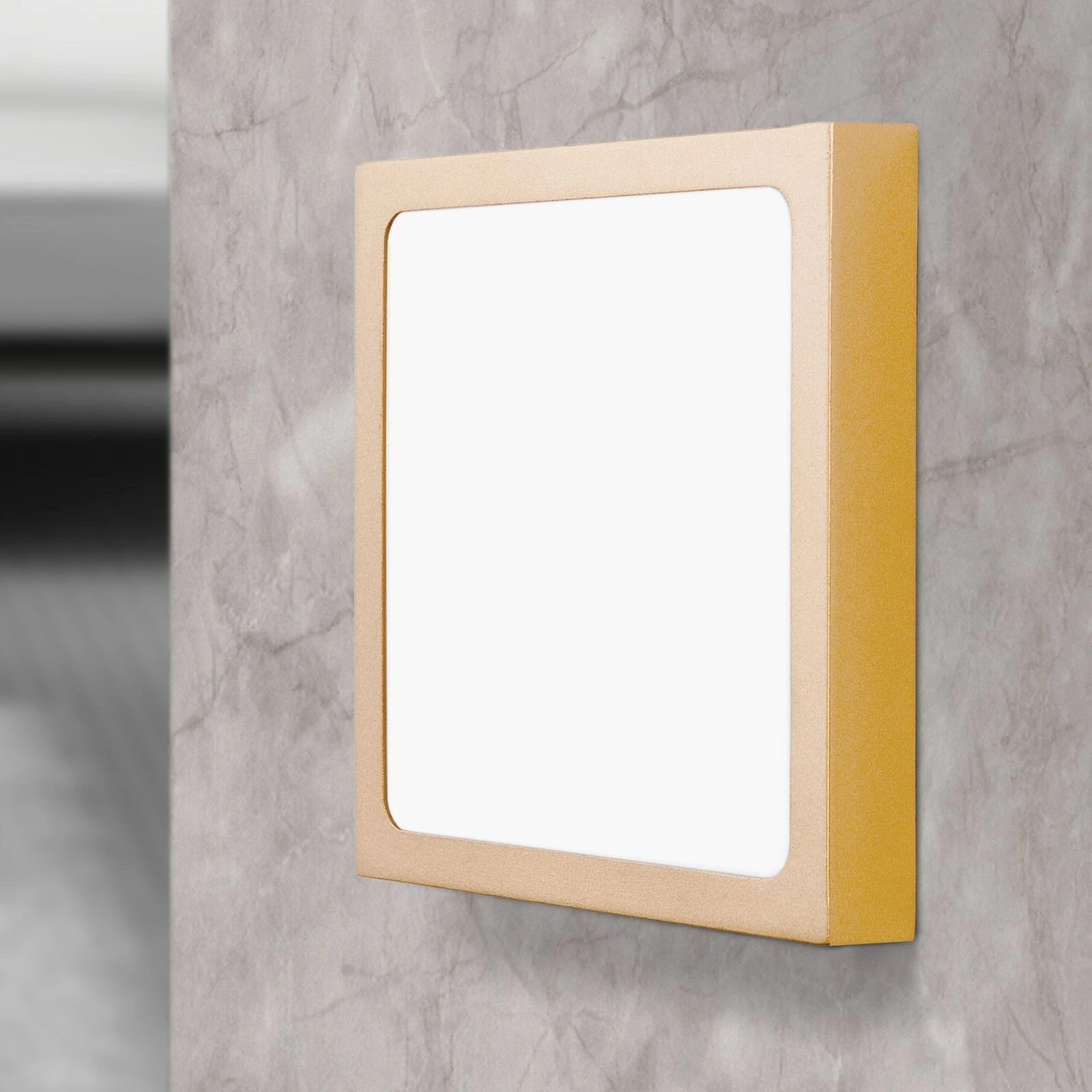 LED plafonska lampa LERO, uglasta, mat zlatna, 18 cm - 2