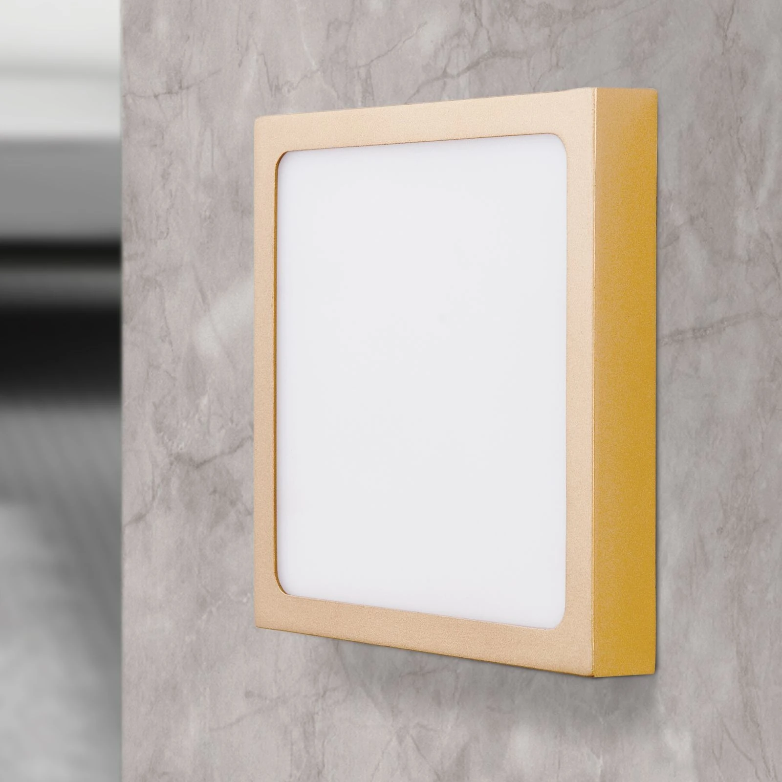 LED plafonska lampa LERO, uglasta, mat zlatna, 18 cm - 3