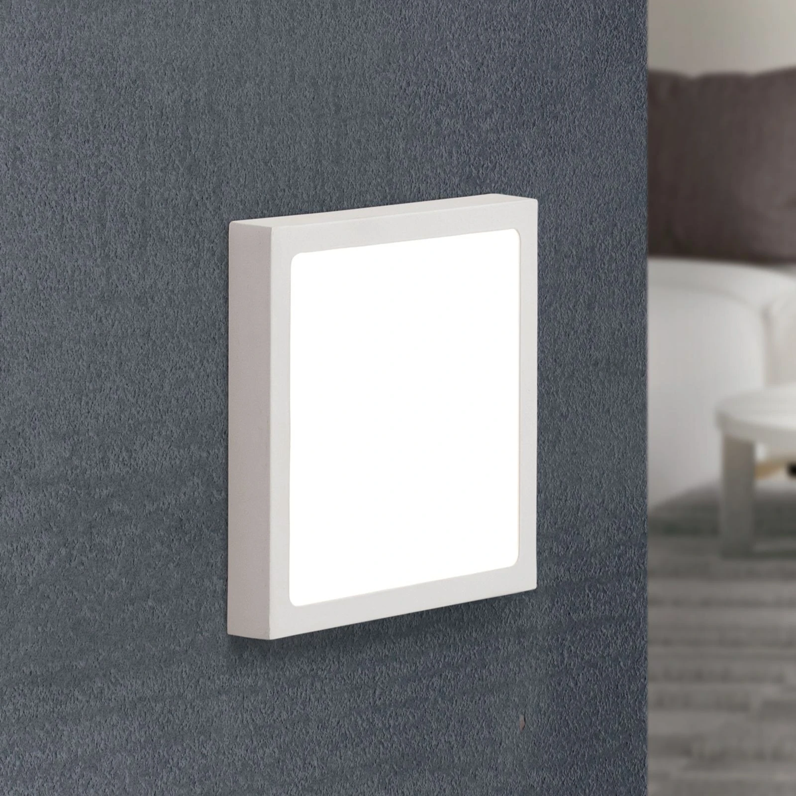 LED plafonska lampa LERO, kvadratna, 18 cm, bela