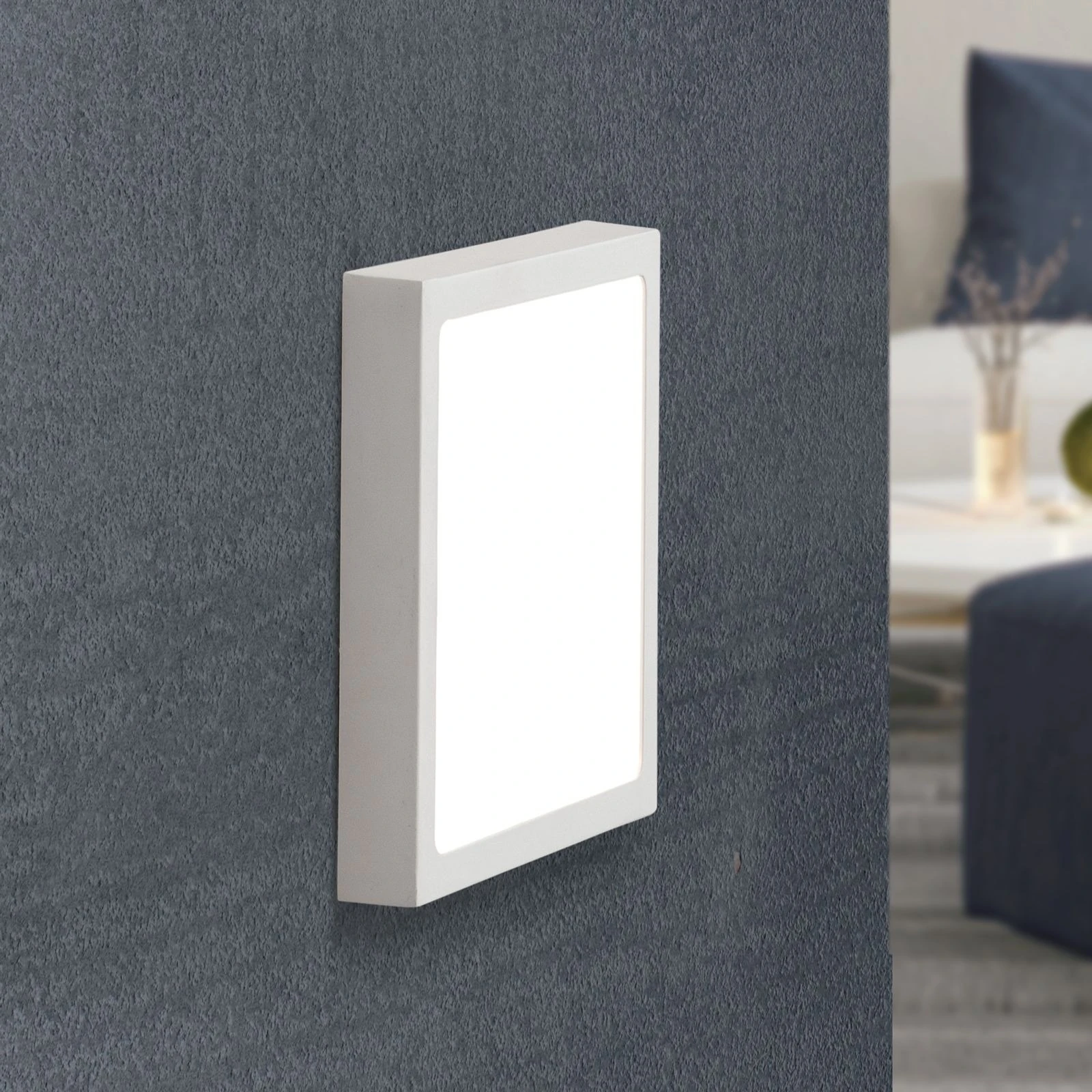 LED plafonska lampa LERO, kvadratna, 18 cm, bela - 2