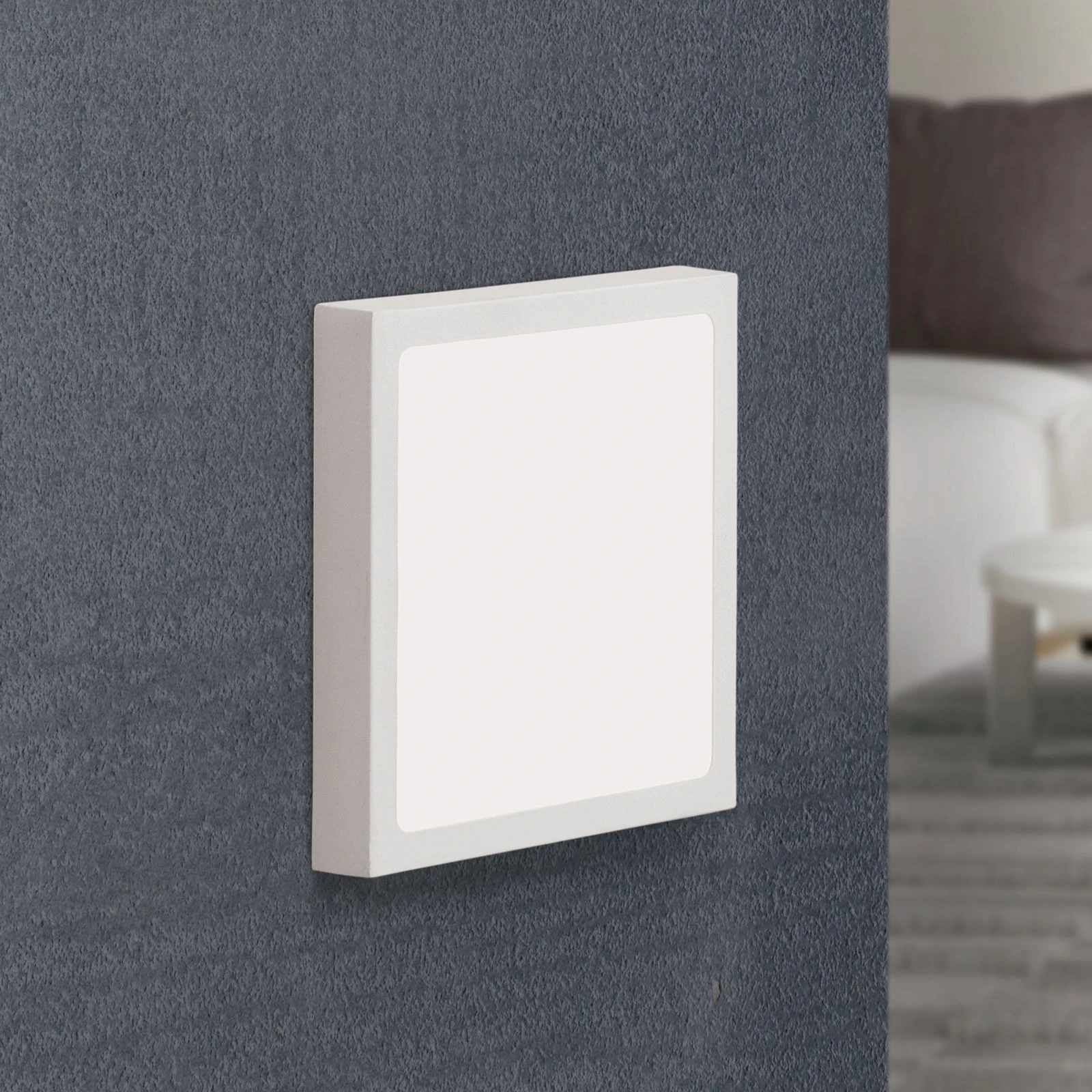 LED plafonska lampa LERO, kvadratna, 18 cm, bela - 3