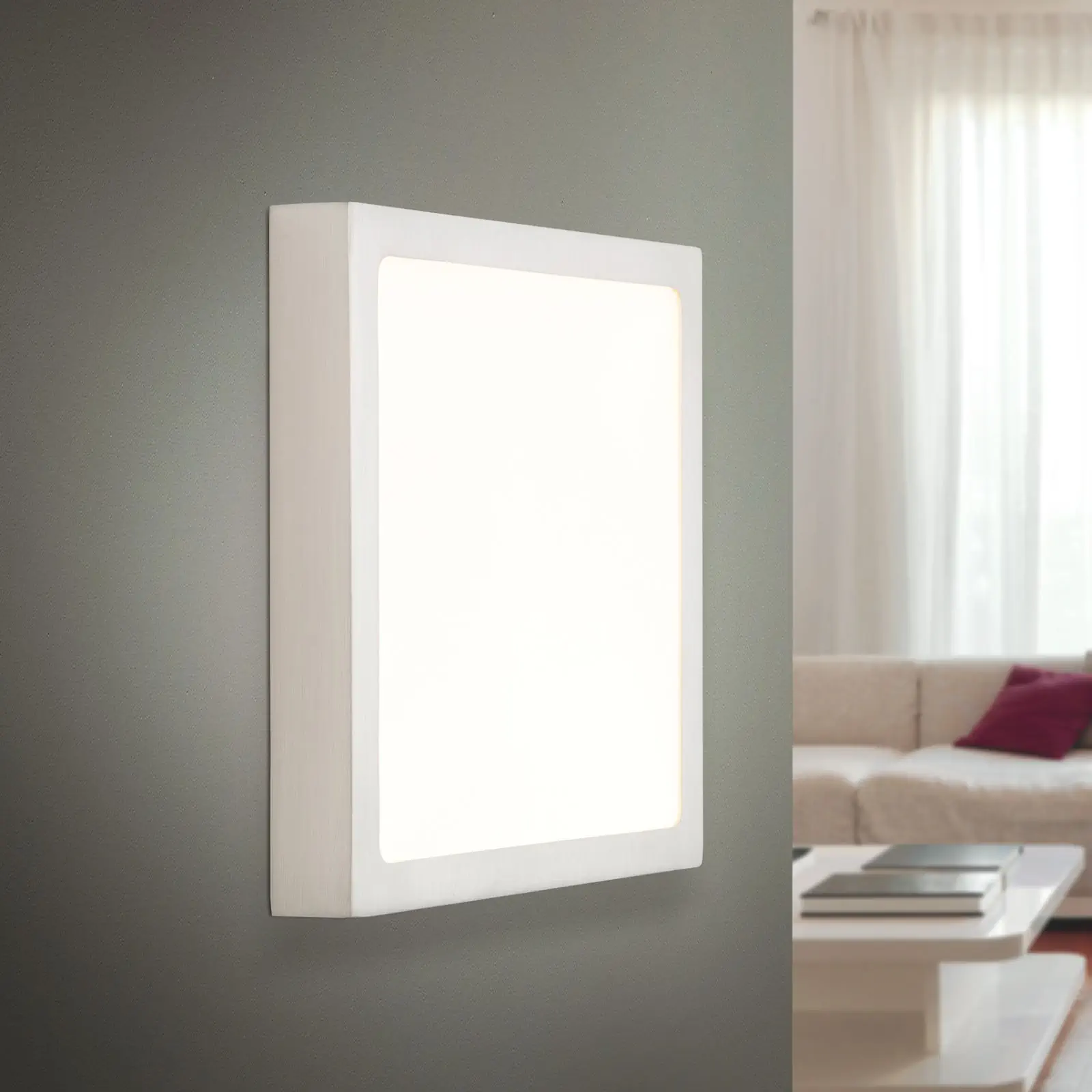 LED plafonska lampa LERO, titanijum, uglasta, 18 cm - 2