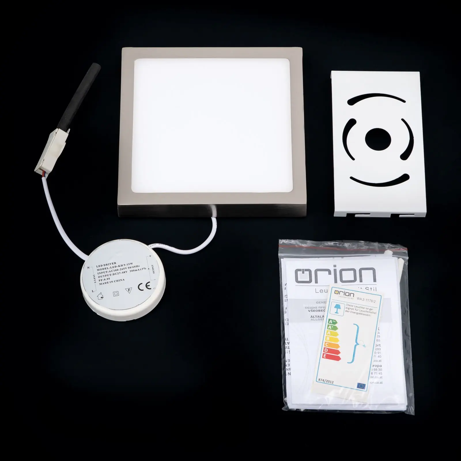 LED plafonska lampa LERO, titanijum, uglasta, 18 cm - 8