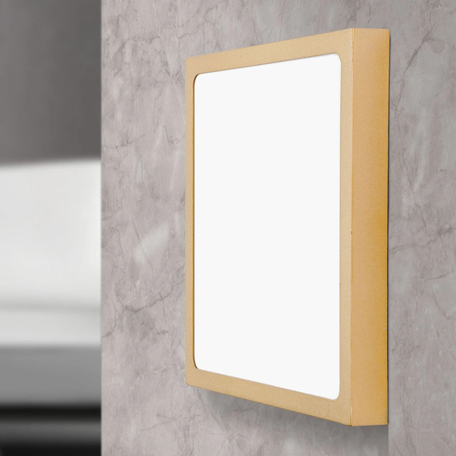 LED plafonska lampa LERO, uglasta, mat zlatna, 23 cm - 2