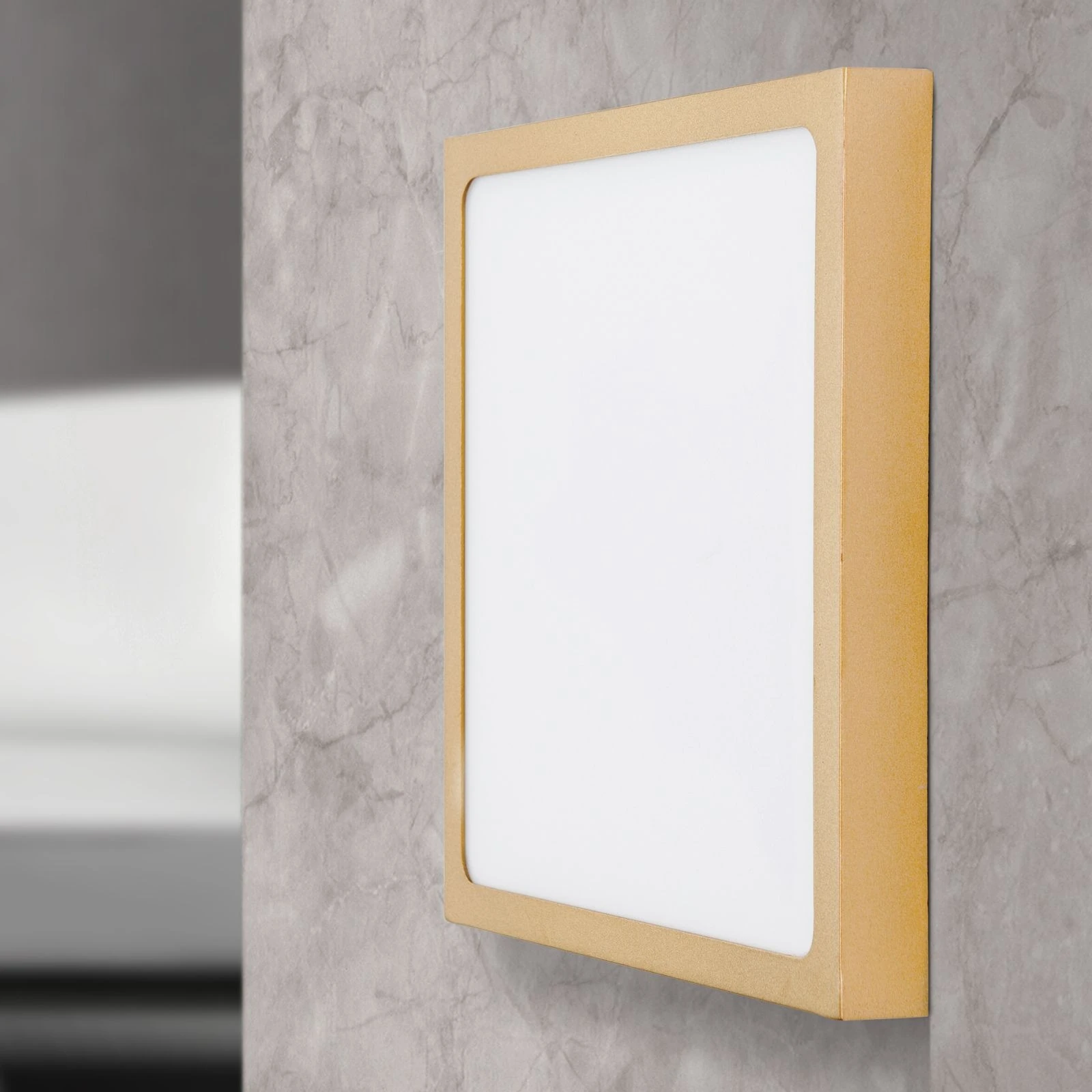 LED plafonska lampa LERO, uglasta, mat zlatna, 23 cm - 3