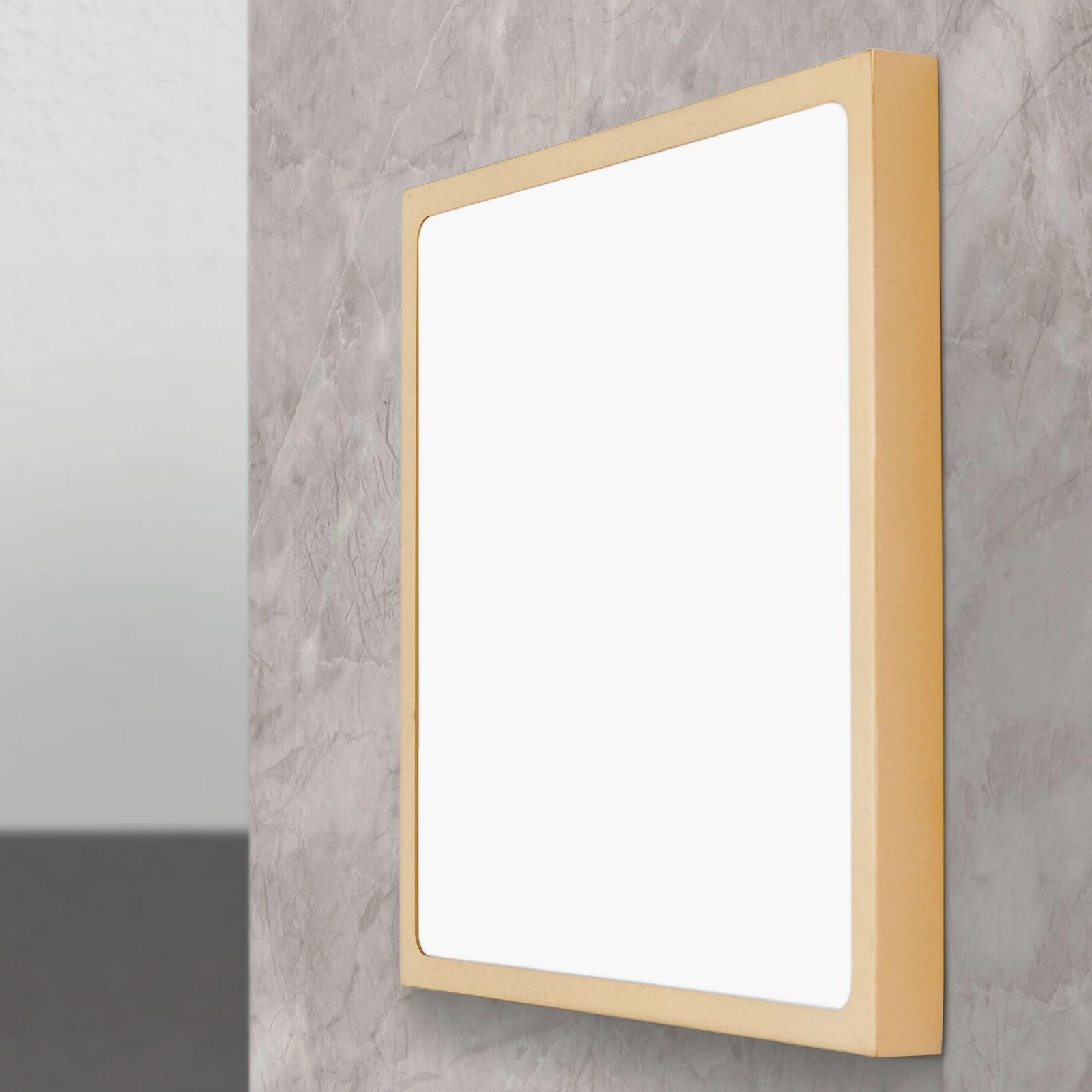 LED plafonska lampa LERO, uglasta, mat zlatna, 30 cm - 2