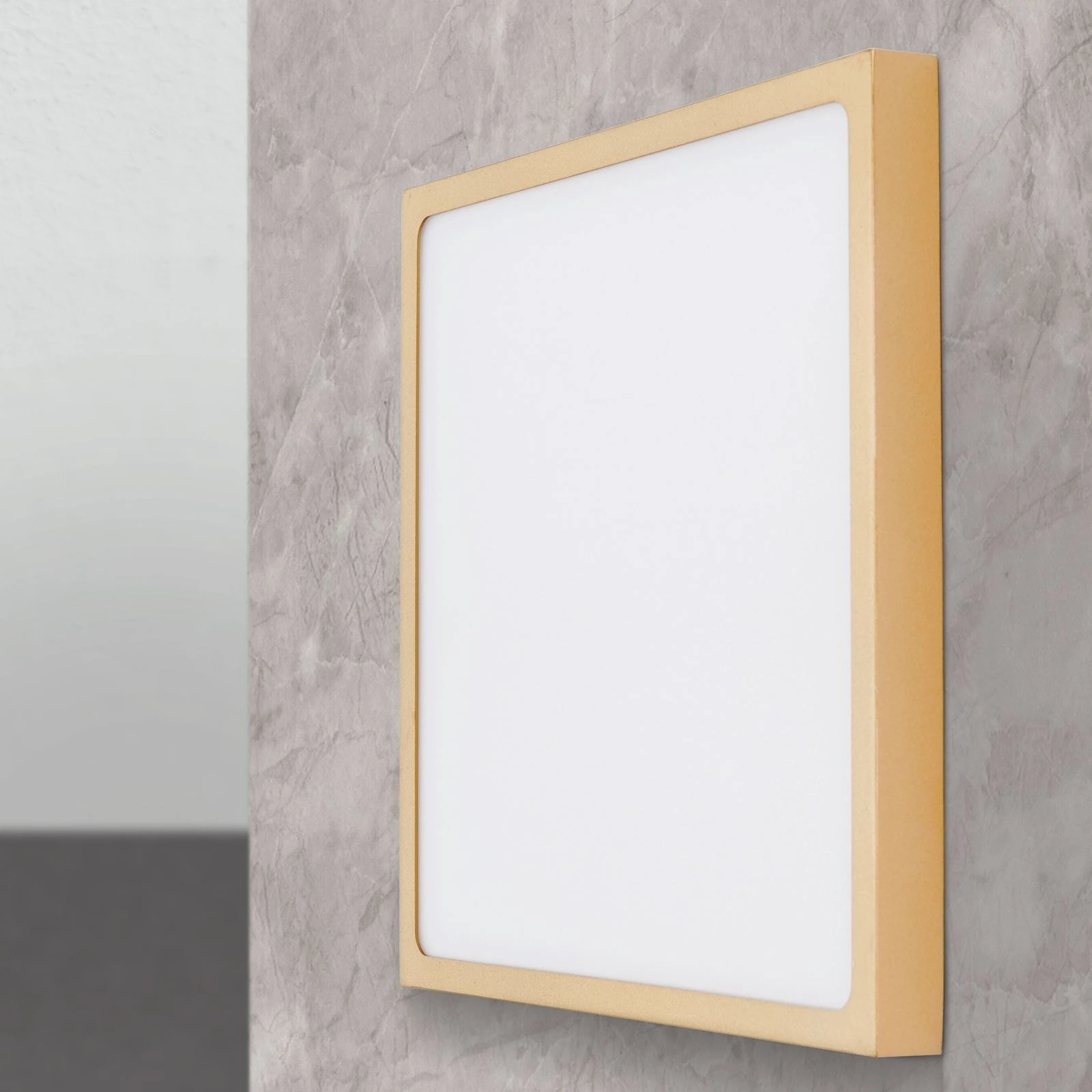 LED plafonska lampa LERO, uglasta, mat zlatna, 30 cm - 3