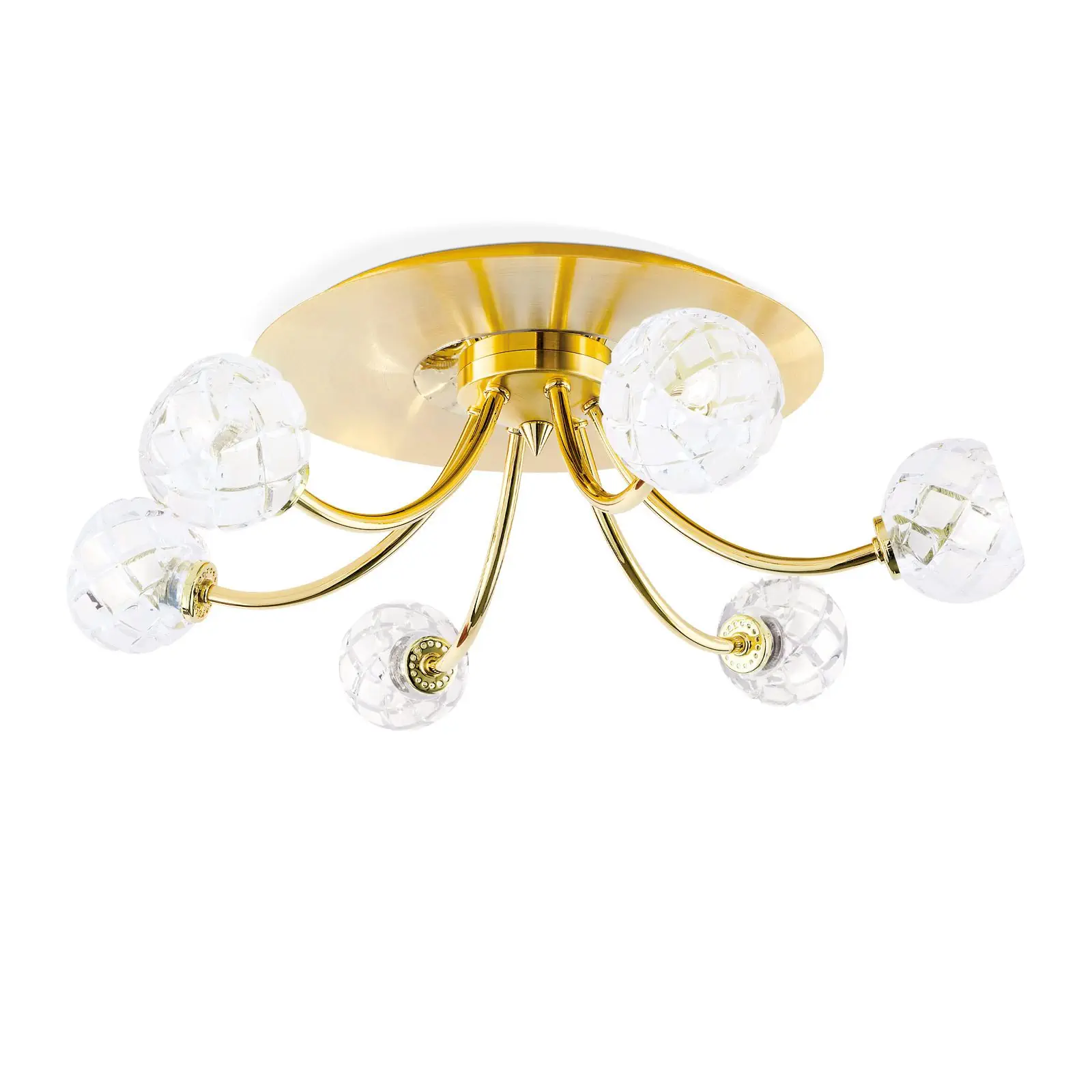 Plafonska lampa MADERNO, mat zlato, sa 6 izvora svetla - 6