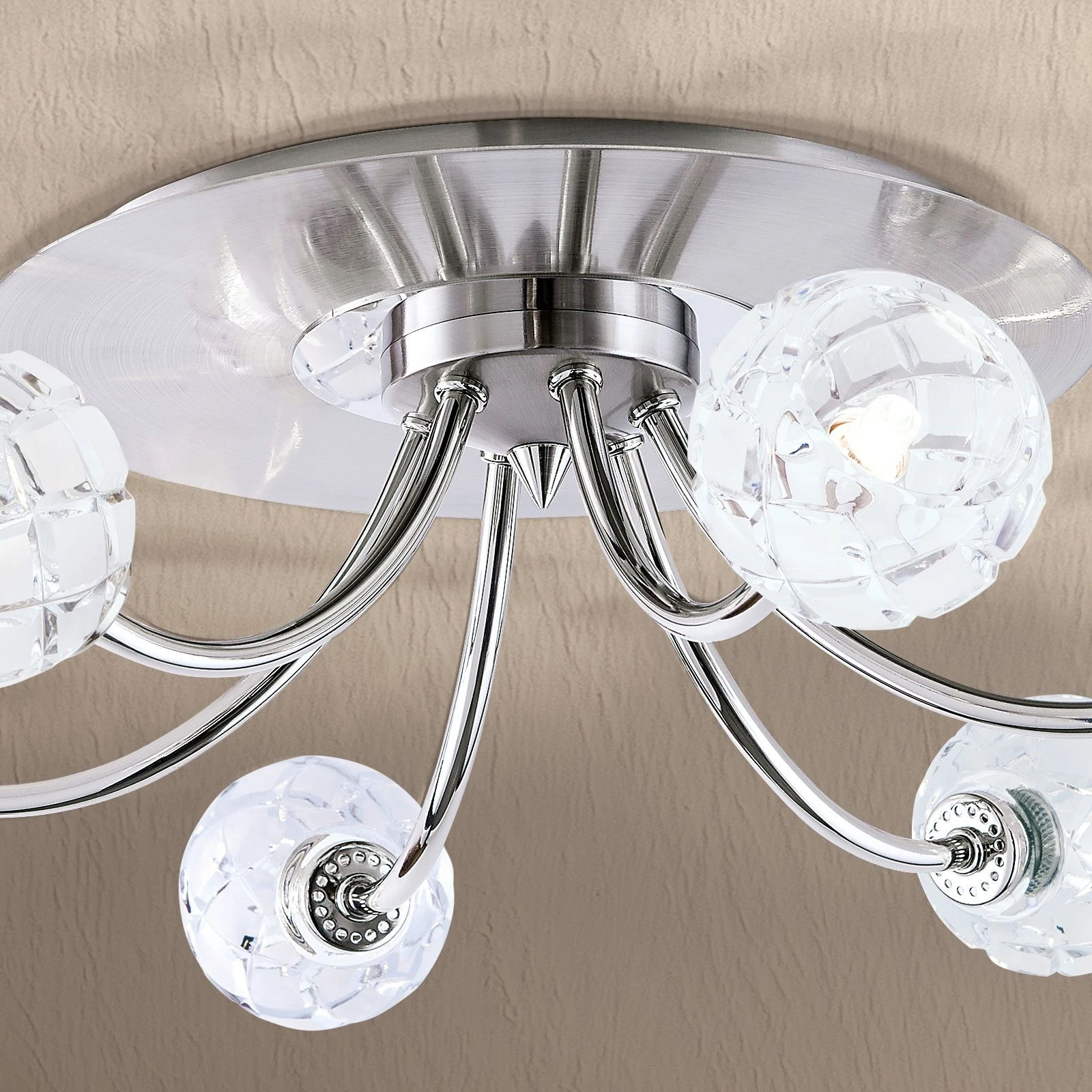 Plafonska lampa MADERNO, saten hrom, sa 6 izvora svetla - 4