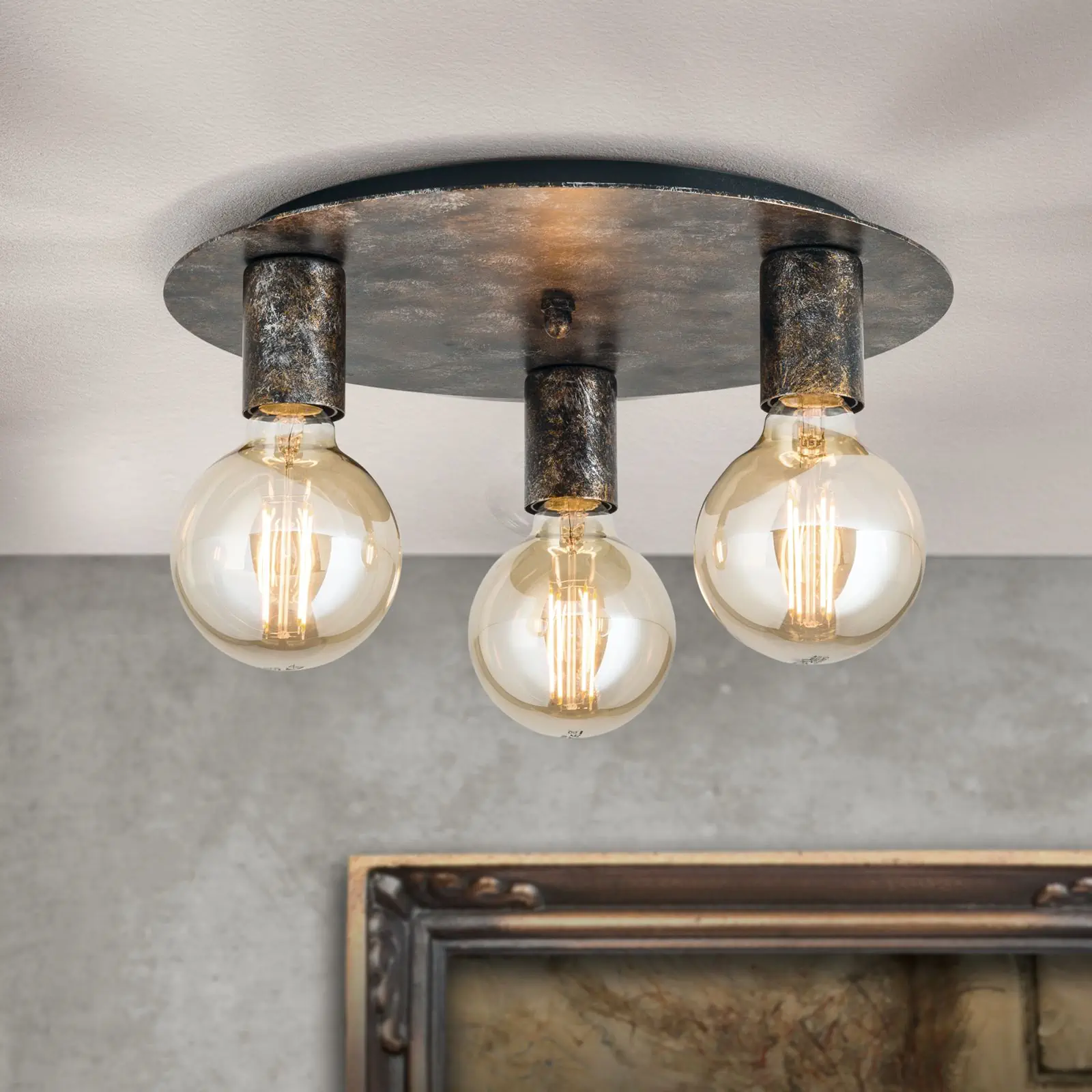 Vintage plafonska lampa RETRO, sa tri izvora svetla - 2