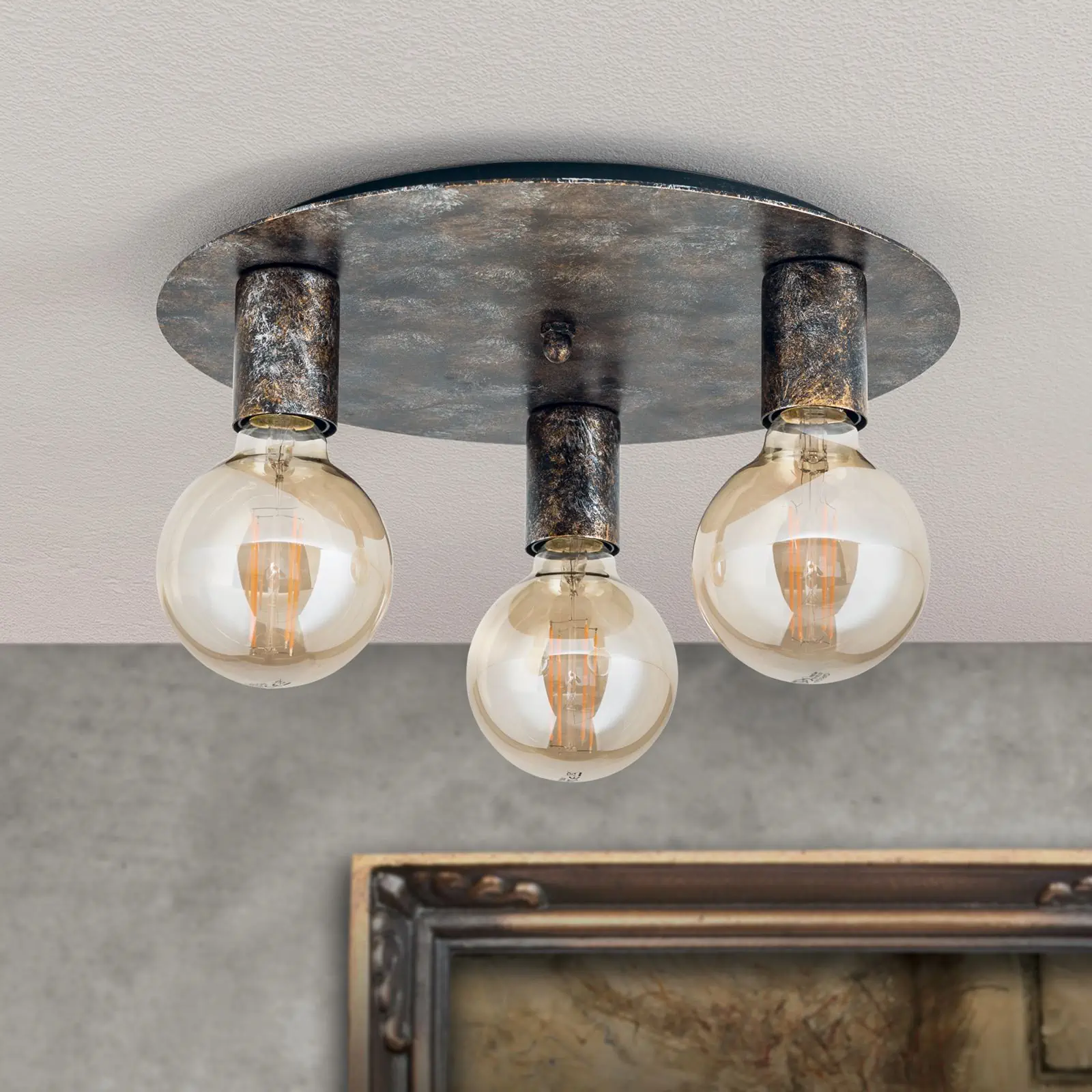 Vintage plafonska lampa RETRO, sa tri izvora svetla - 3